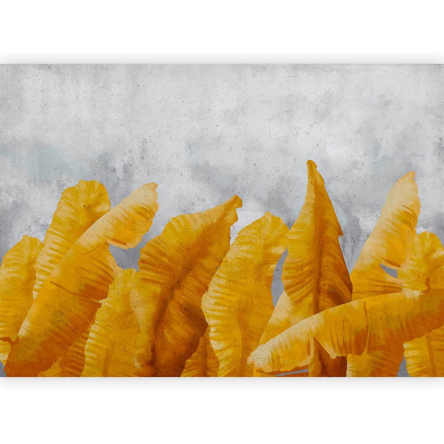 Fototapete Banana Leaves Hellgrau/Sahara ca. 450x315cm - Hellgrau/Sahara, Basics, Textil (450/315cm) - artgeist