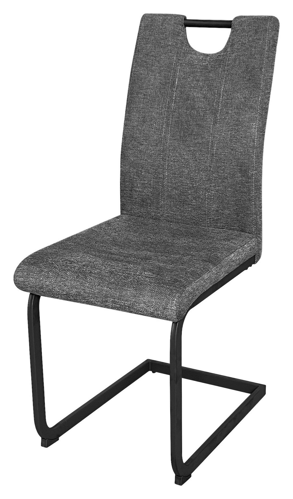 Schwingstuhl-Set BANFF Anthrazit, Webstoff - Anthrazit/Schwarz, Design, Textil/Metall (42/97/58cm) - MID.YOU