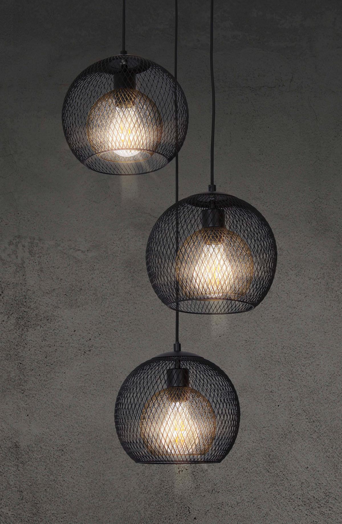 Viseća Svjetiljka Selina - crna, Design, metal (44/150cm) - Globo