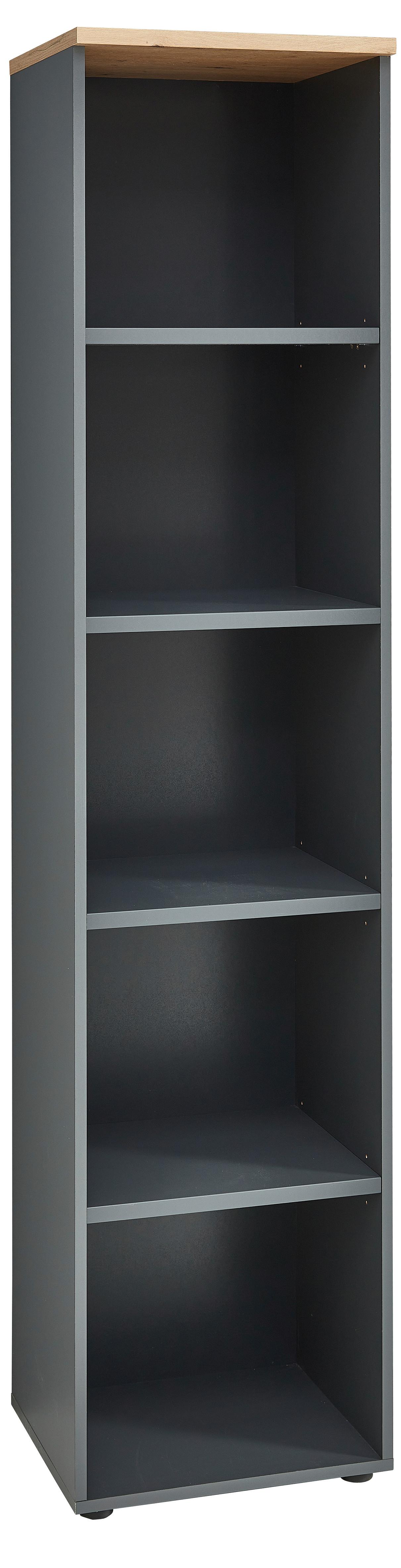 Regal Memphis in Eiche Artisan/Graphitfarben - Graphitfarben/Eiche Artisan, Modern, Holzwerkstoff (45/197/38cm) - Premium Living