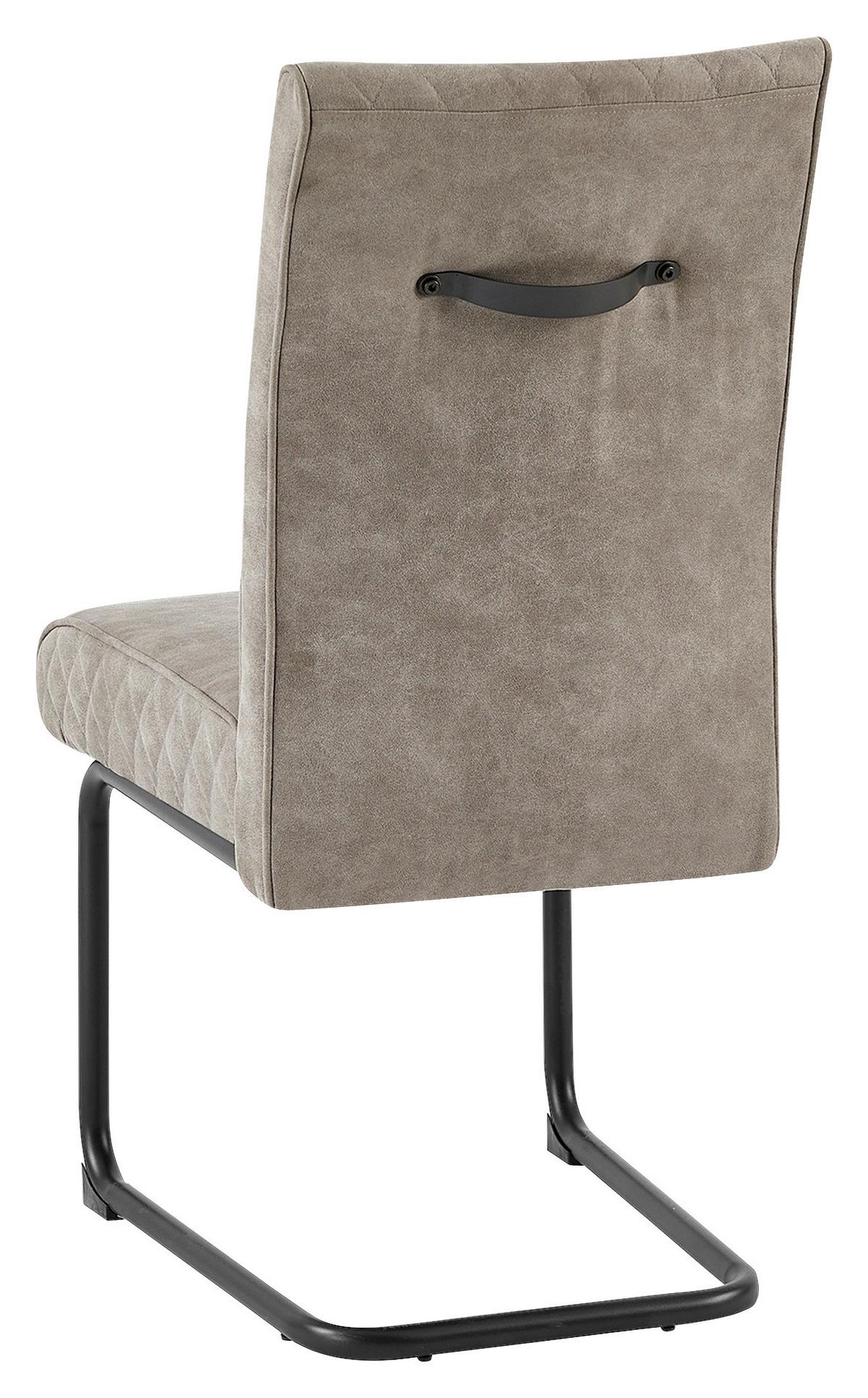 Schwingstuhl-Set Maria-XXL 2er-Set Taupe - Taupe/Schwarz, MODERN, Textil/Metall (45/95/60cm) - MID.YOU