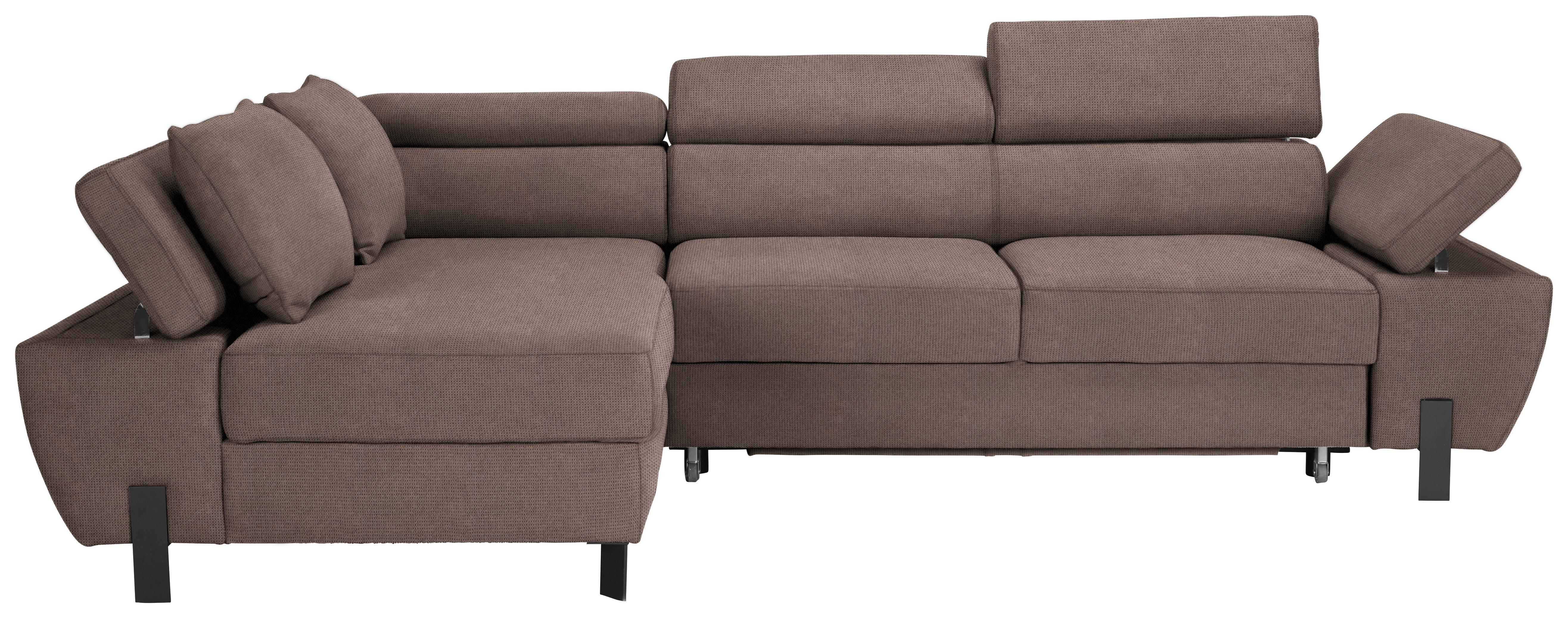 Ecksofa Molina Mini Taupe - Taupe/Schwarz, MODERN, Textil/Metall (189/277cm) - Mömax
