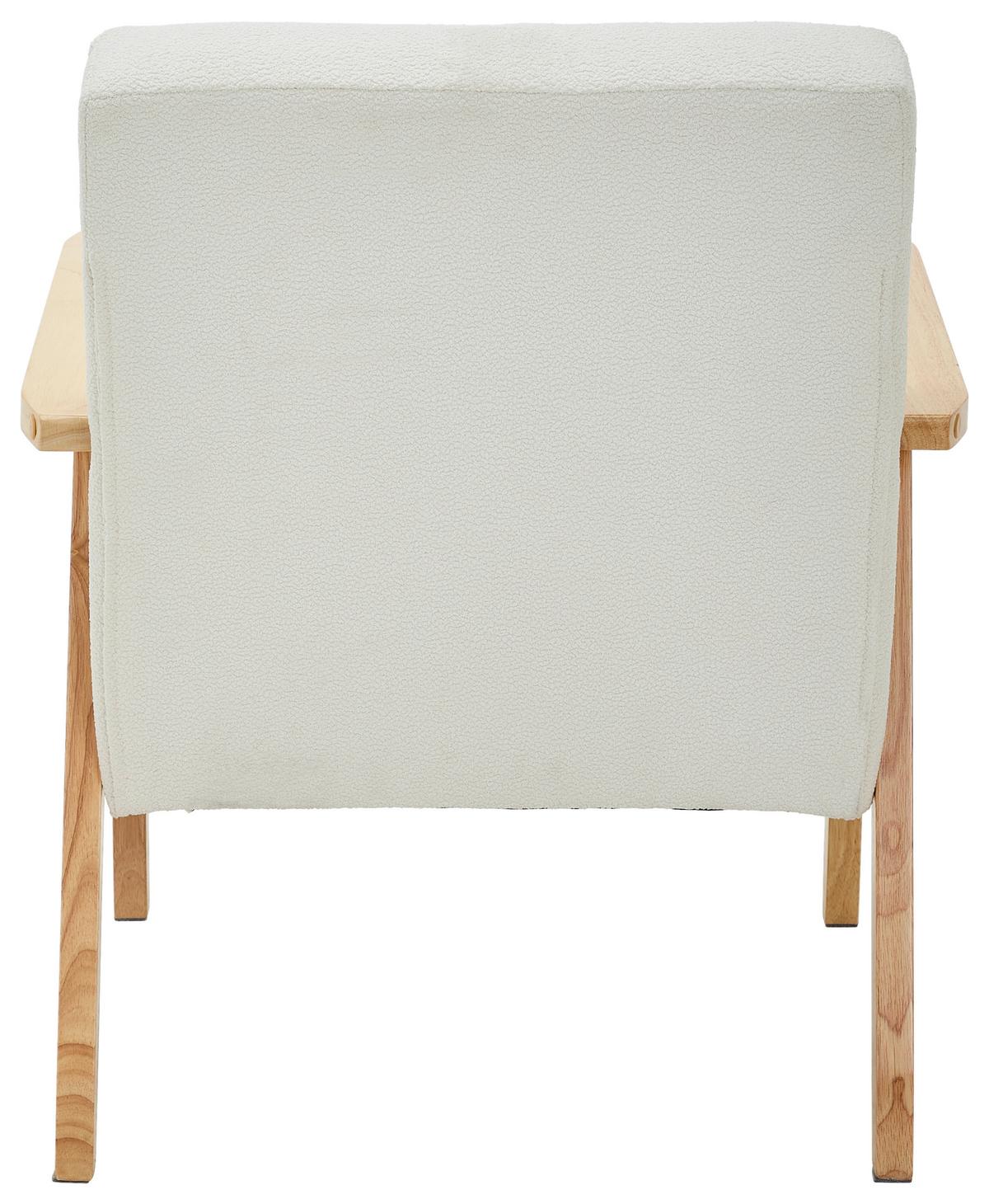 FOTEL NOELLE - kolor naturalny/biały, Trend, tkanina/drewno (64/77,5/67cm) - P & B