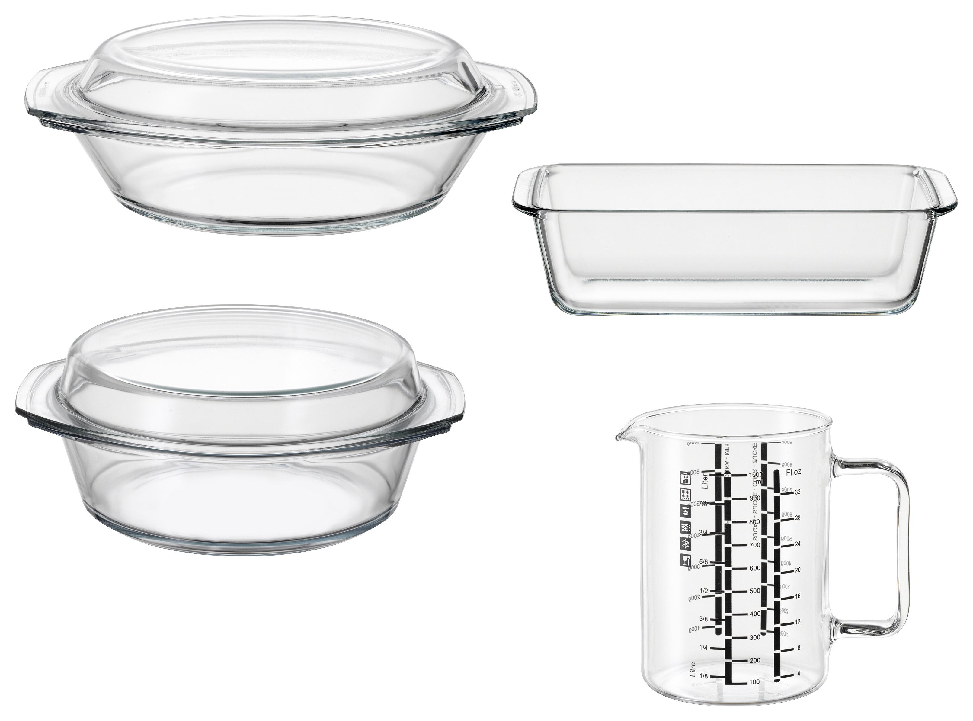 Backformenset Brot backen & mehr, 4-teilig - Klar, Basics, Glas - Bohemia