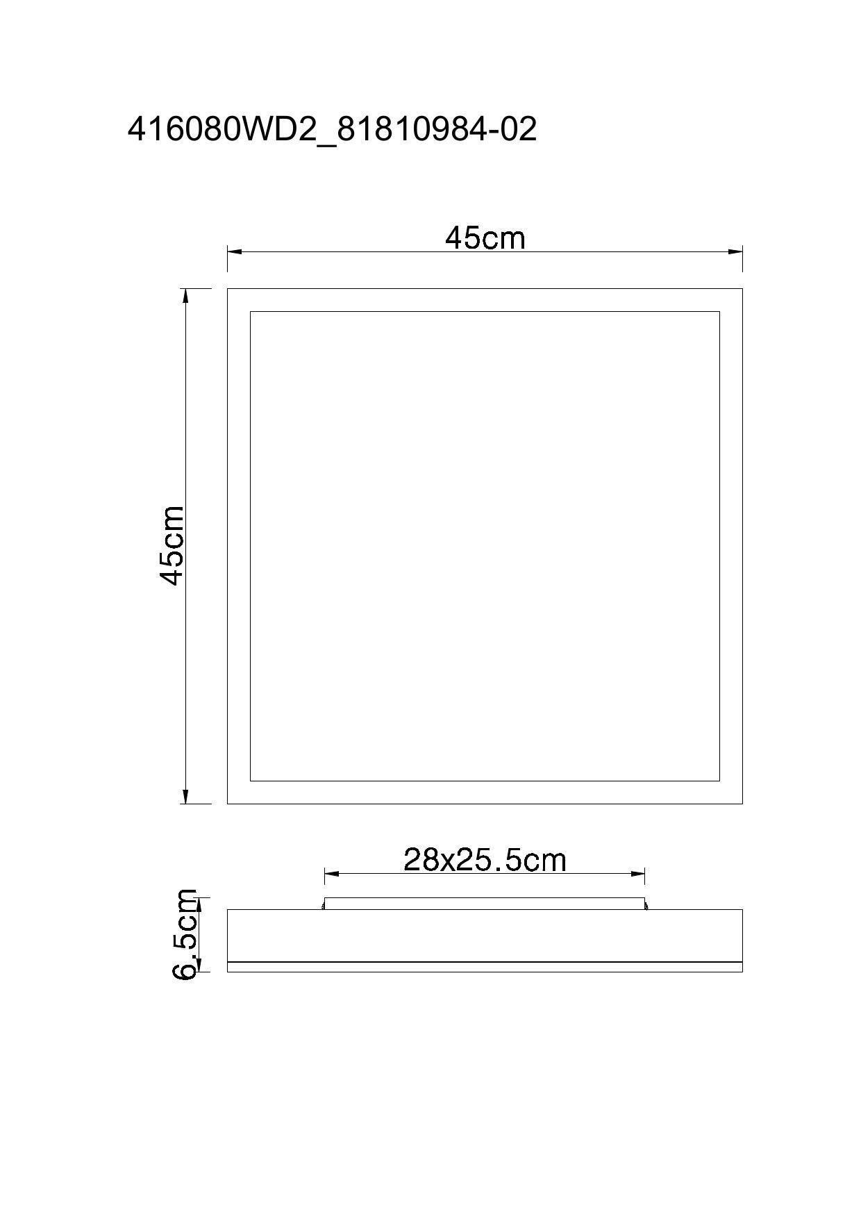 LED-TAKLAMPA MOPI - opal/grafitfärgad, Modern, metall/trä (45/45/6,5cm) - Mömax