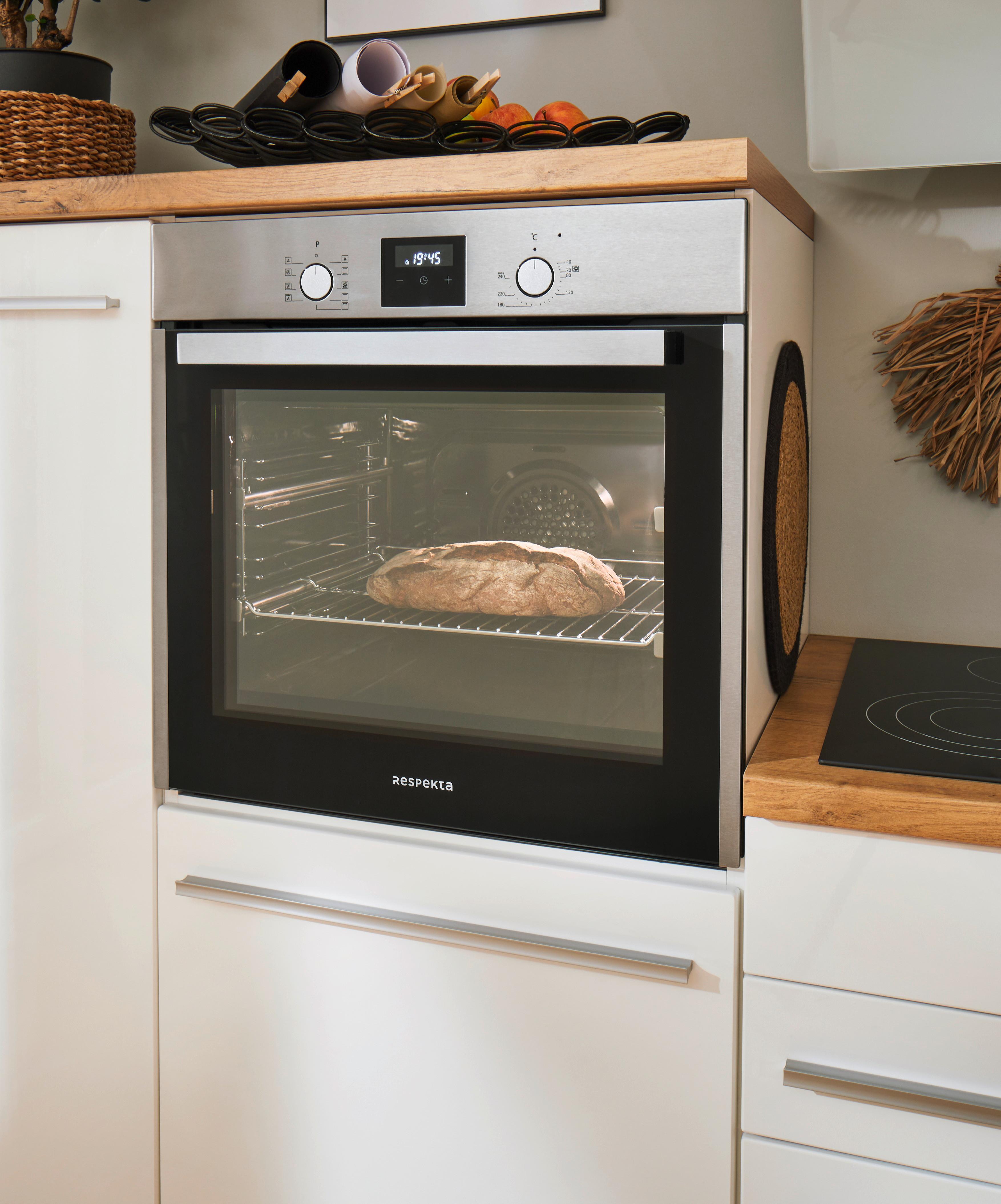Einbaubackofen Diman 59,9/59,9/56,5 cm Edelstahl - Edelstahlfarben/Schwarz, Trend, Glas/Metall (59,5/59,5/56,5cm) - Respekta