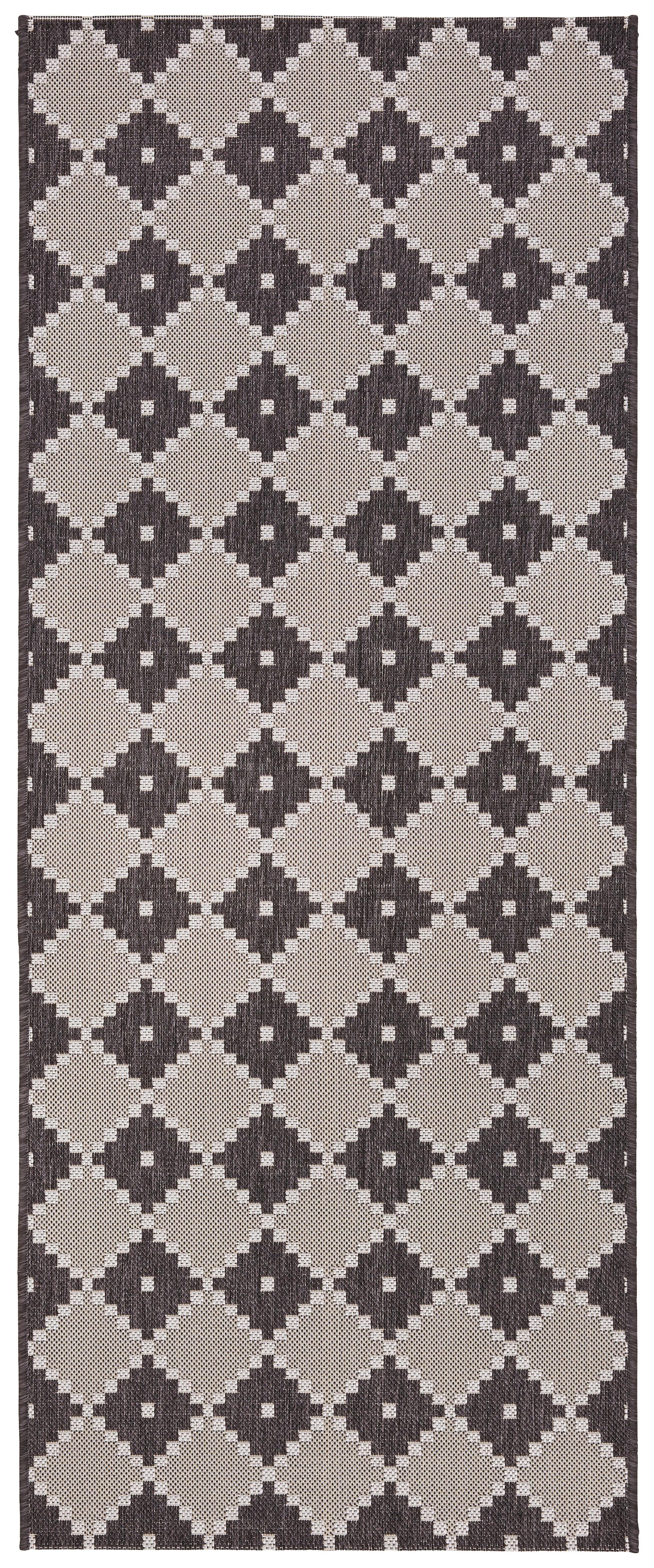 Flachwebeteppich Phoenix 2 in Anthrazit/Grau ca. 80x200cm - Anthrazit/Grau, MODERN, Textil (80/200cm) - Modern Living