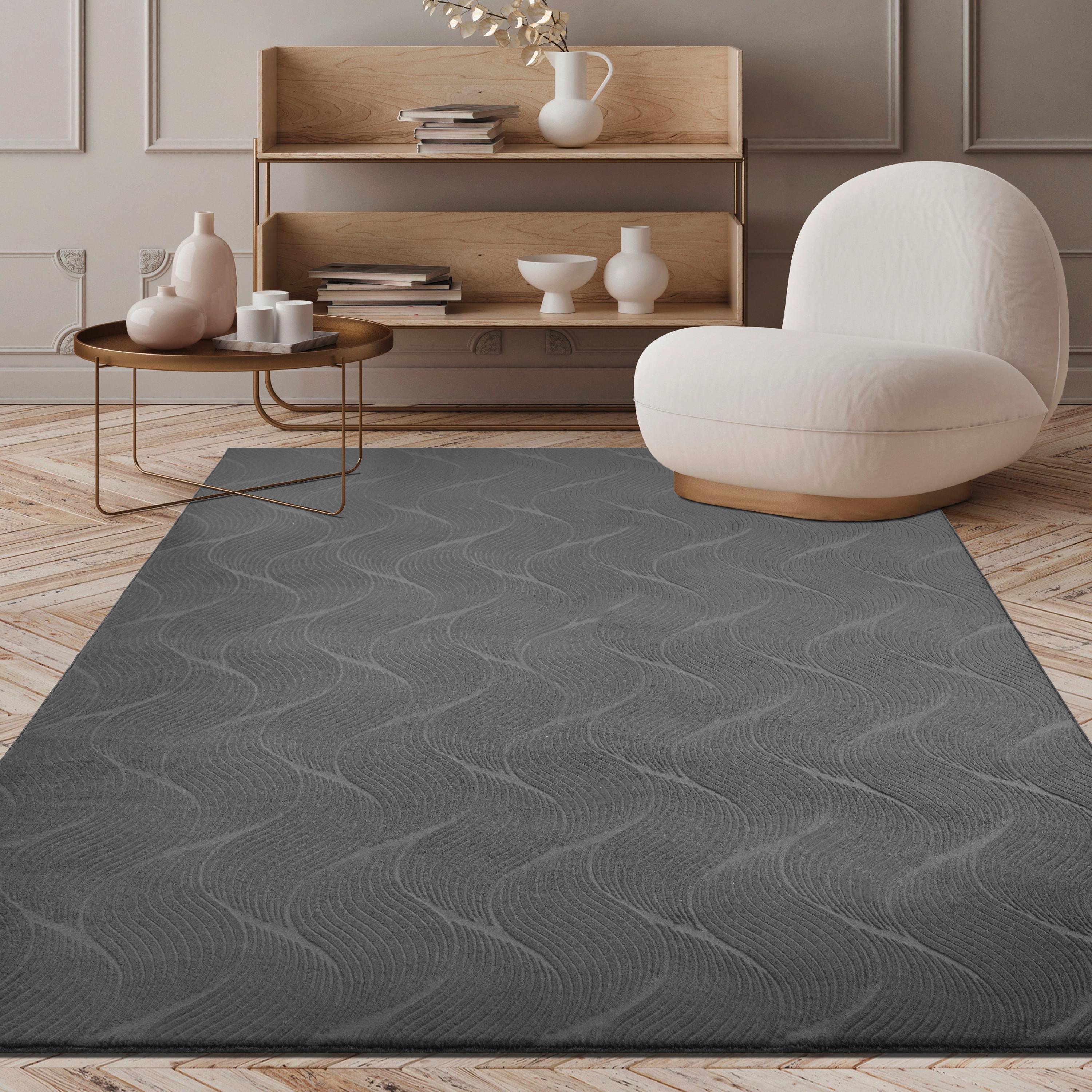 Läufer Stilo Anthrazit ca. 80x300cm - Anthrazit, KONVENTIONELL, Textil (80/300cm)