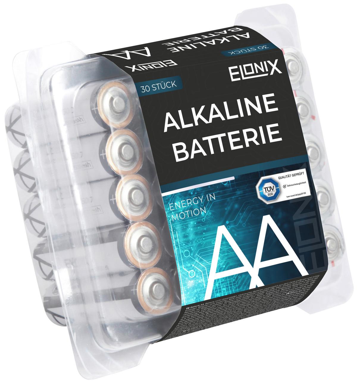 Batterie Alkaline LR6 AA 30er Packung - Blau/Schwarz, Basics (1,4/4,8cm)