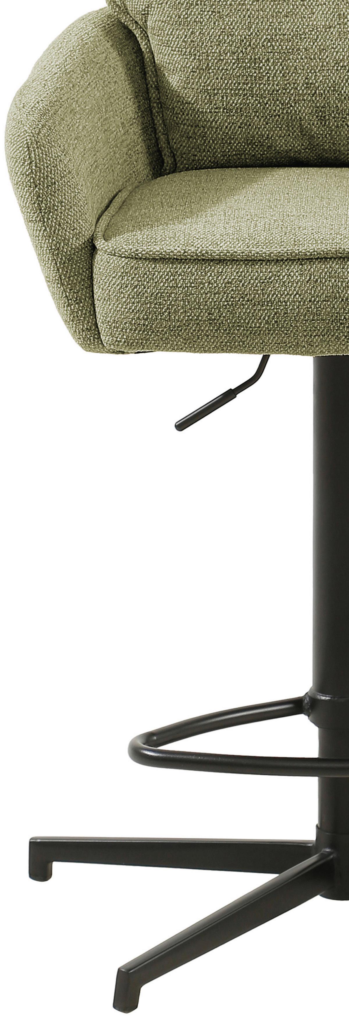 STOŁEK BAROWY BIG JOE -EXKLUSIV- - zielony/czarny, Design, metal/tkanina (58/103-123/61cm) - Novel