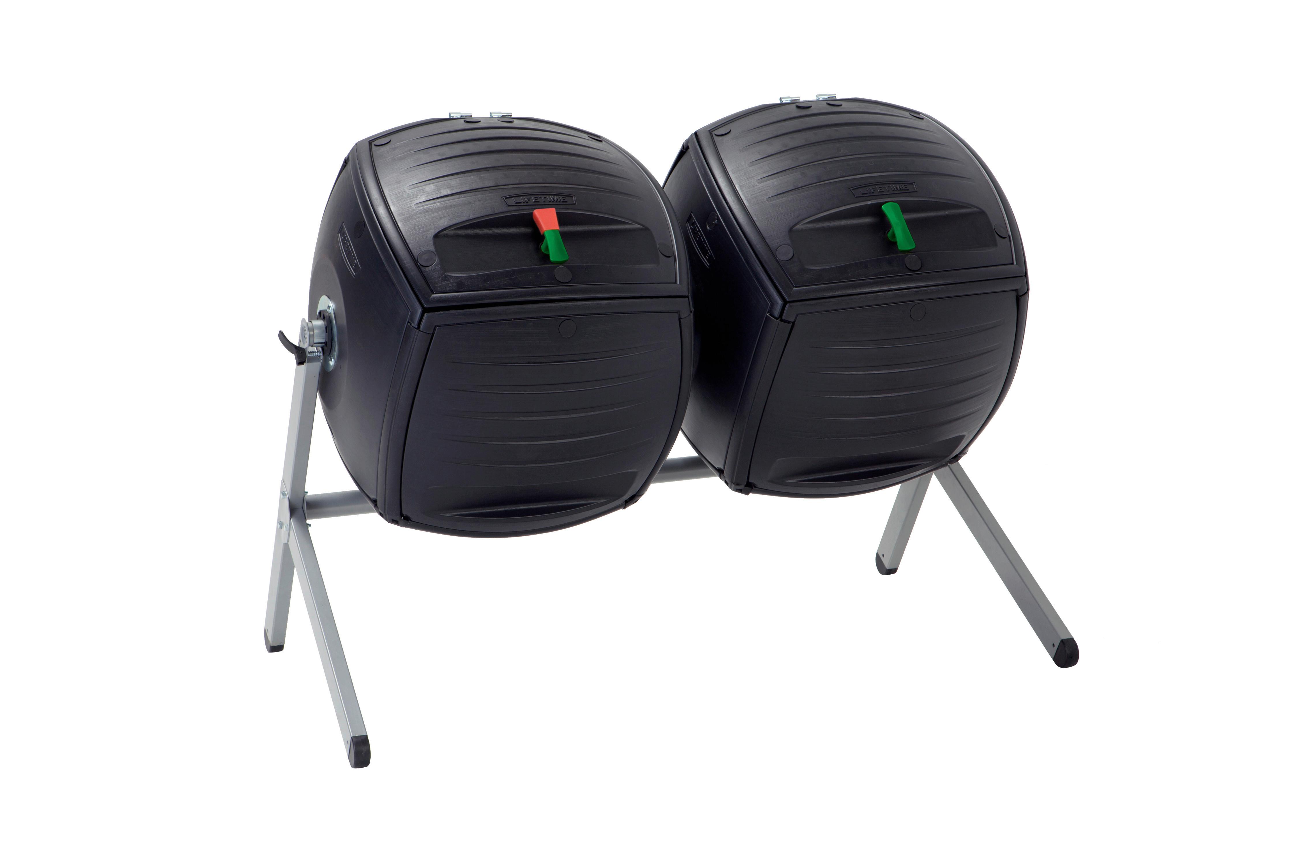 Komposter Kompost-Zwilling Schwarz ca. 380l - Schwarz, Basics, Kunststoff (148/111/80cm)
