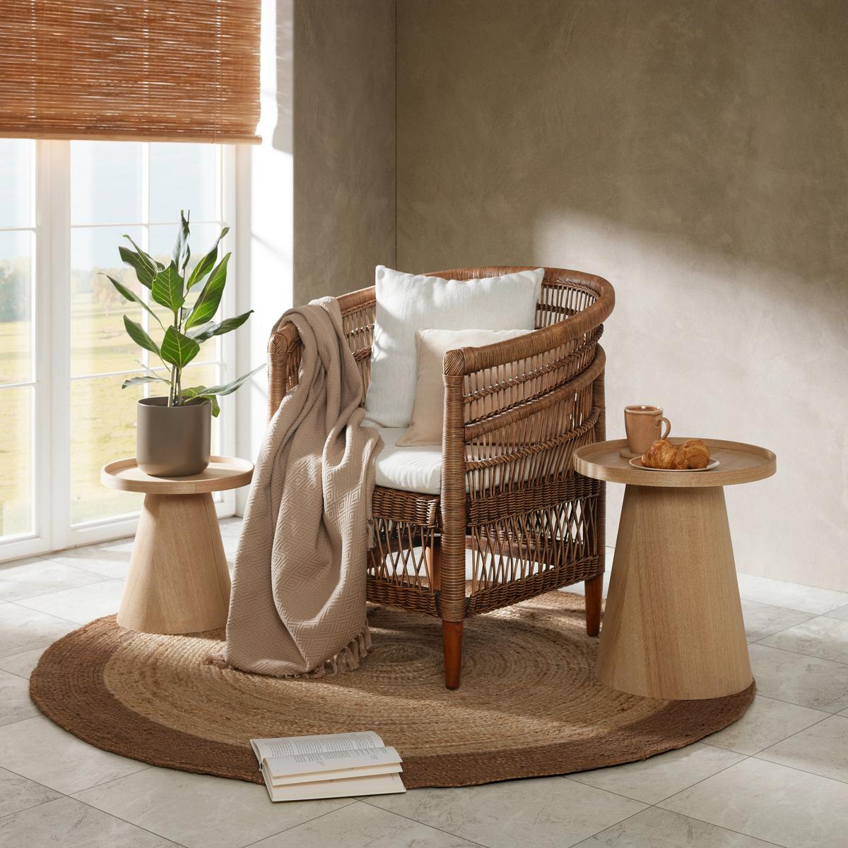 RATTANSESSEL INDAH -STUDIO- - Naturfarben, Lifestyle, Holz (80/87/70cm) - Premium Living