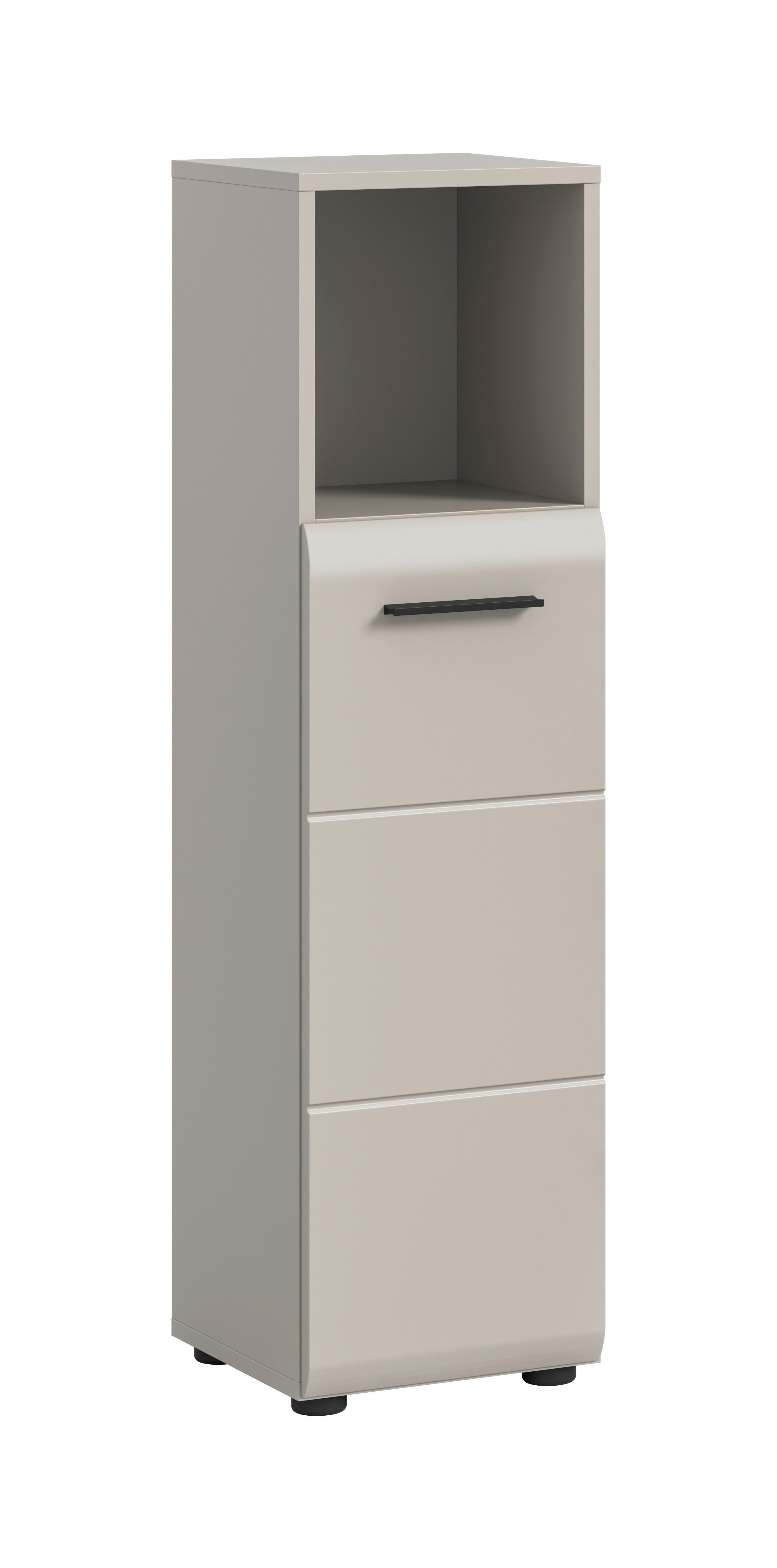 Midischrank Ice Kaschmir - Kaschmir/Schwarz, Trend, Holzwerkstoff/Kunststoff (30/110/30cm) - MID.YOU