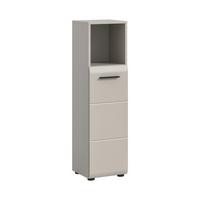 Midischrank Ice Kaschmir - Kaschmir/Schwarz, Trend, Holzwerkstoff/Kunststoff (30/110/30cm) - MID.YOU