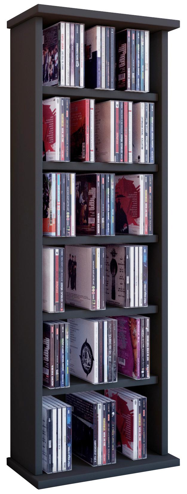 CD-Regal Vostan in Schwarz, B: 31 cm - Schwarz, KONVENTIONELL, Holzwerkstoff (31/92/18cm) - MID.YOU