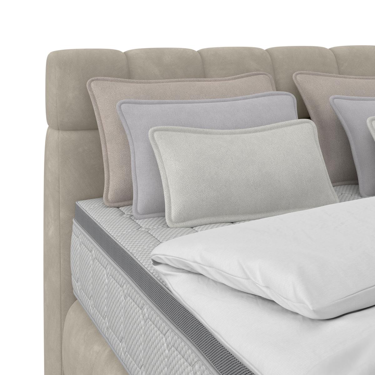 Boxspring Krevet Nobu - crna/taupe, Trend, drvo/tekstil (140/200cm) - Premium Living