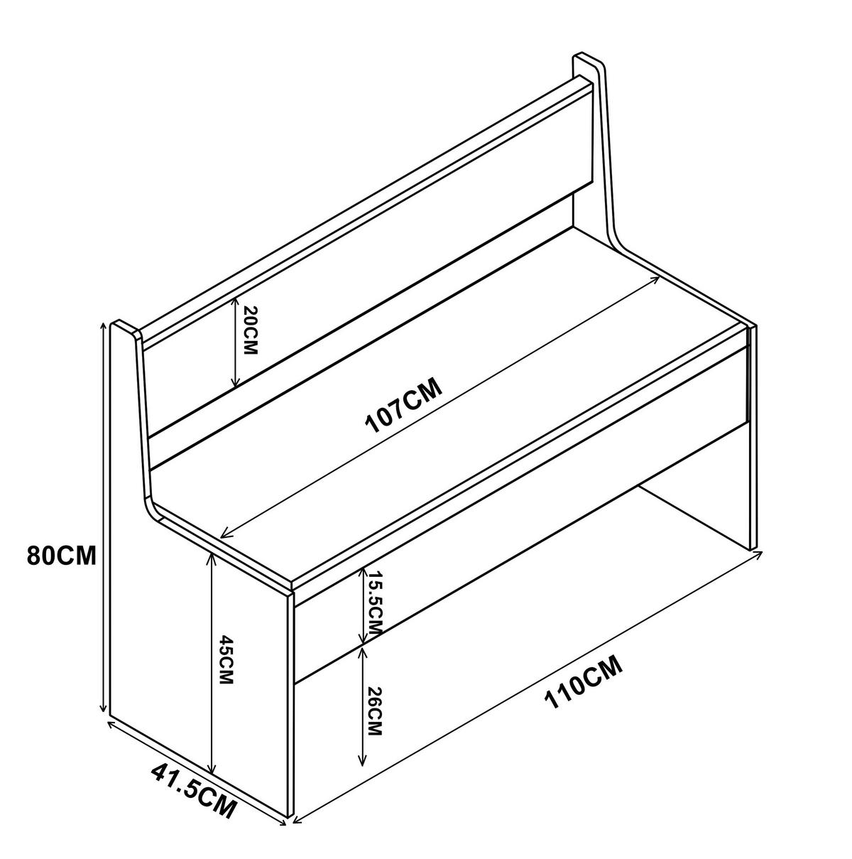 Klop Esal, Hrast Sonoma - bela/hrast sonoma, Moderno, leseni material (110/80/42cm) - MID.YOU