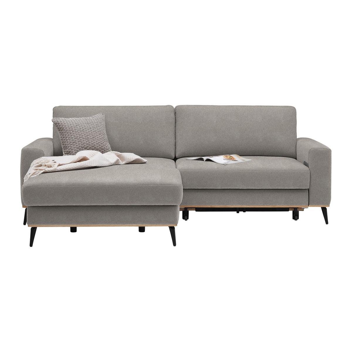 Wohnlandschaft Romeo Silberfarben - Silberfarben/Schwarz, KONVENTIONELL, Textil/Metall (167/87/234cm) - Zandiara