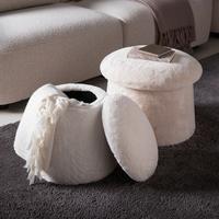 Ülőke Fungi - bézs/krémszínű, Romantik / Landhaus, faalapú anyag/textil (41/43/41cm) - Premium Living