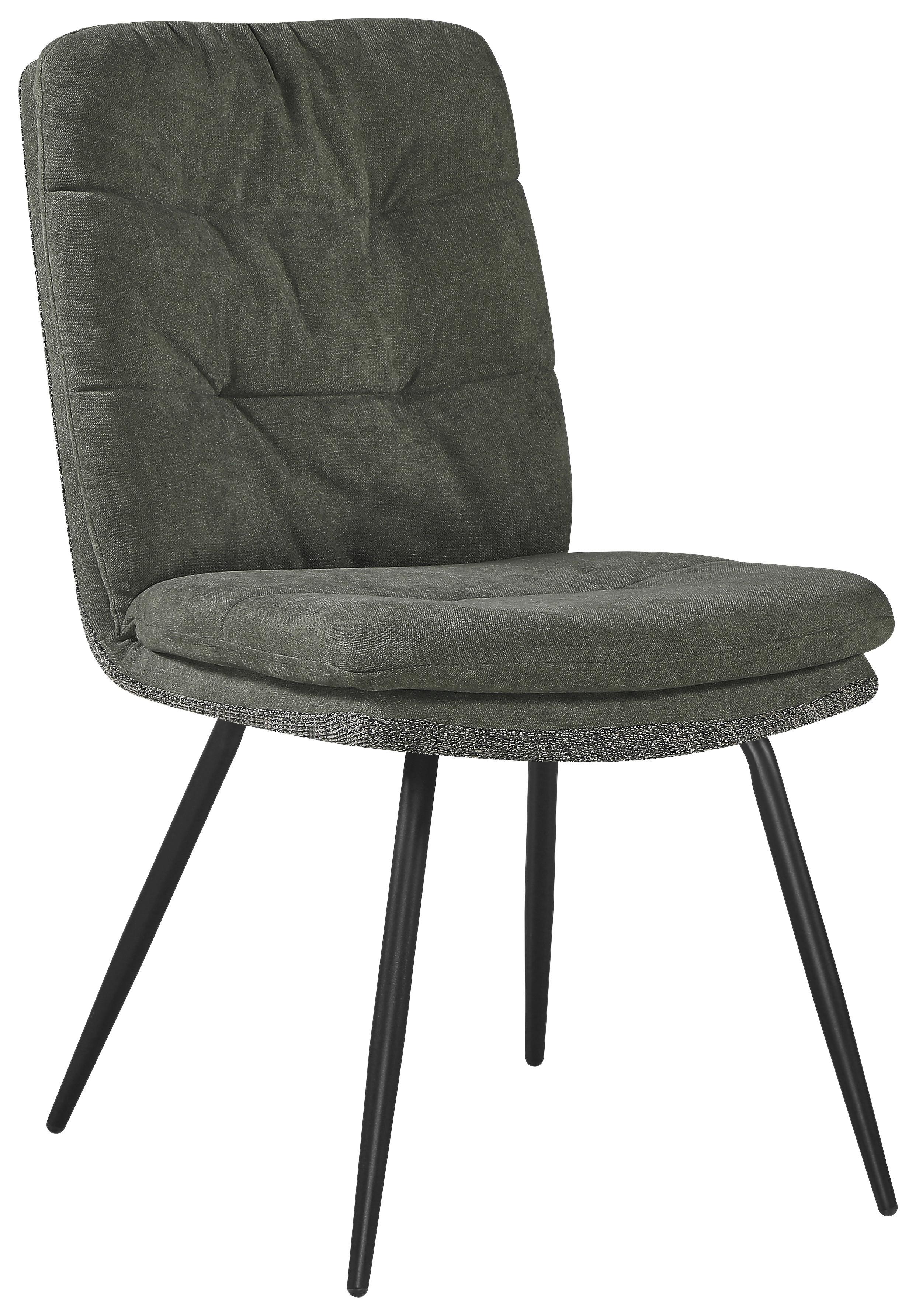 Stuhl Nova Grün - Schwarz/Grün, MODERN, Textil/Metall (48/89/67cm) - Premium Living