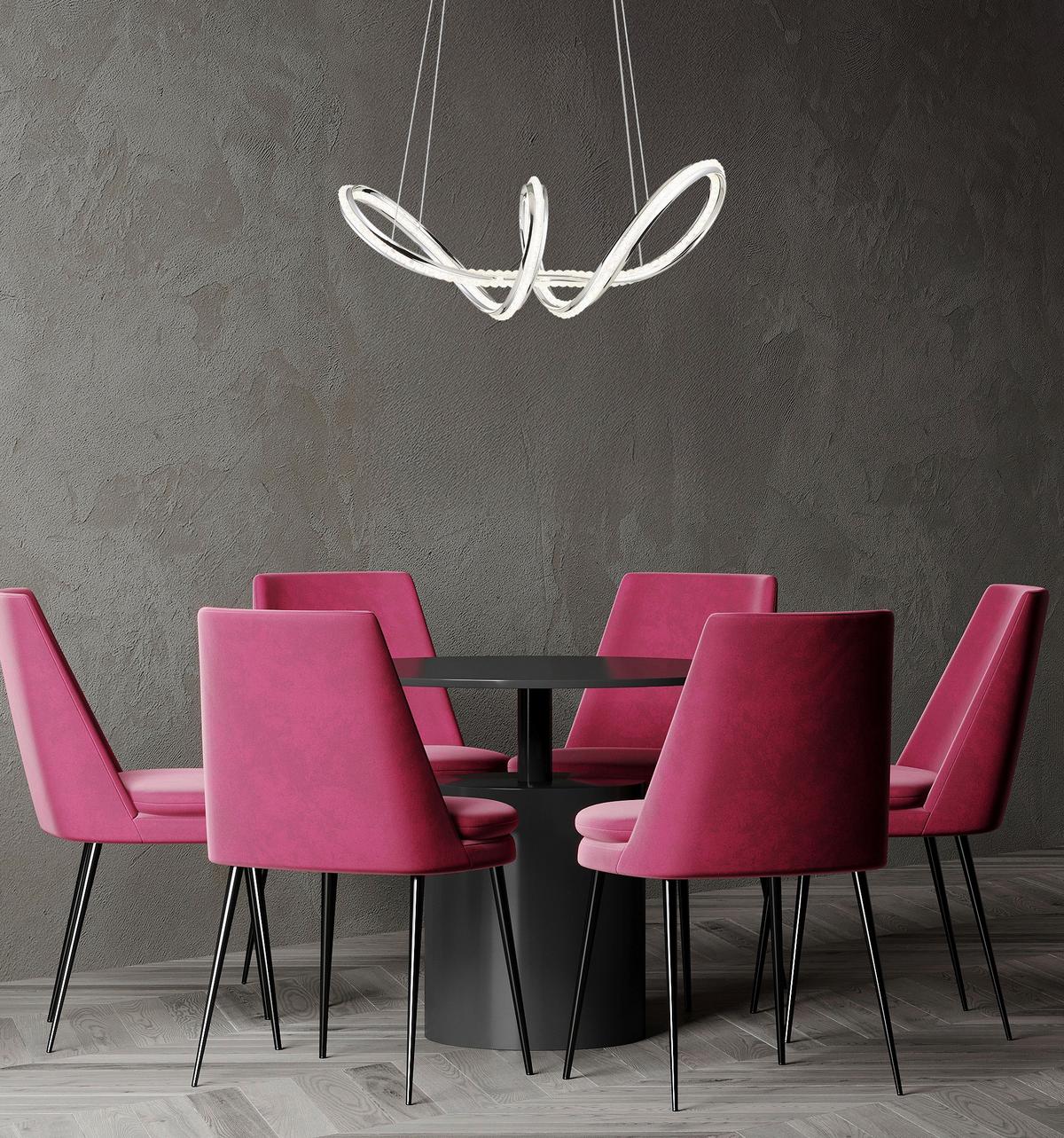 Led-hängeleuchte 67440h Evangeline - Klar/Chromfarben, Design, Kunststoff/Metall (60/28/120cm) - Globo
