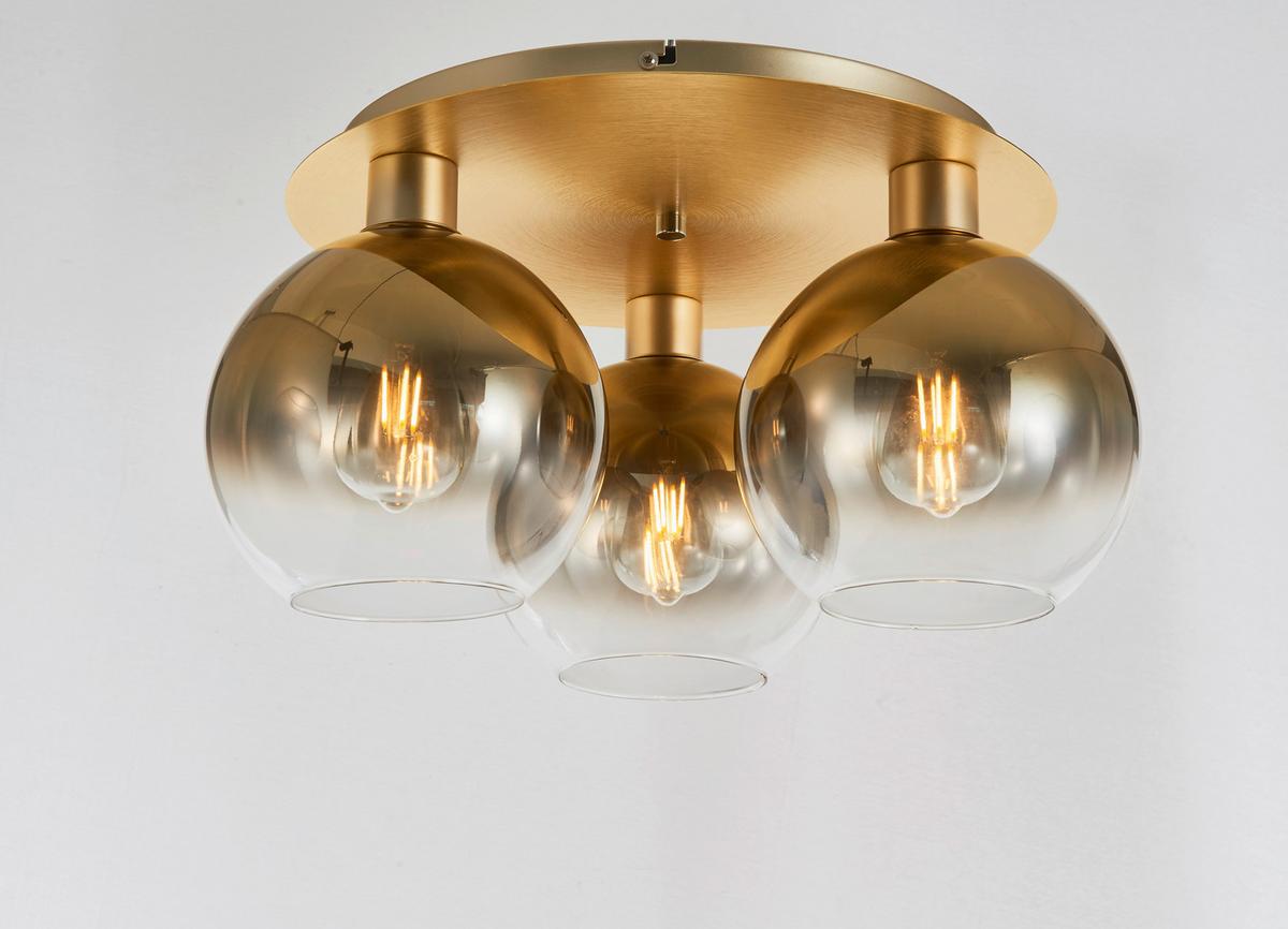 LAMPA SUFITOWA GOLD *DK* - kolor złoty, Design, metal/szkło (50/2/24,5cm) - Dieter Knoll