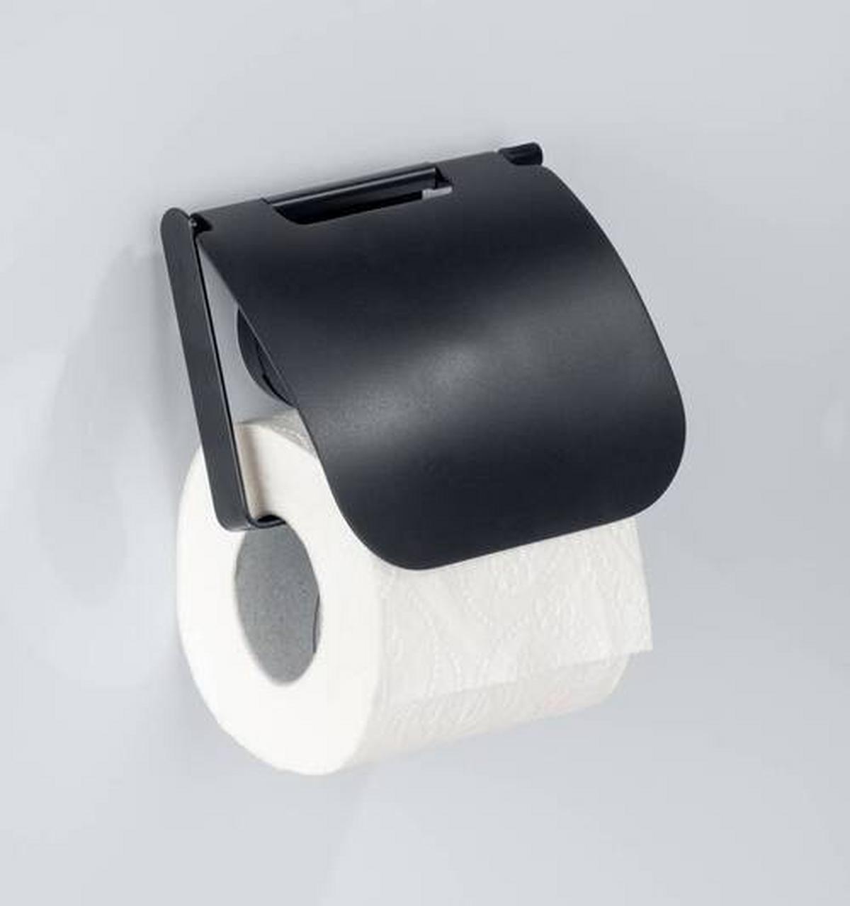 Suport hârtia igienică Pavia - negru, Modern, metal (13/12/3cm) - Wenko