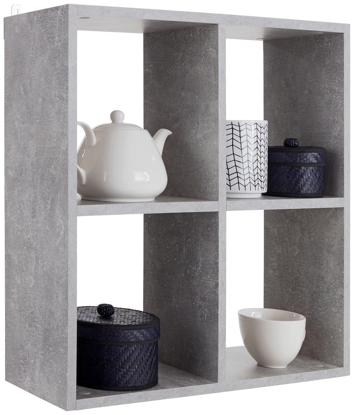 Raft de perete Alex - gri, Modern, material pe bază de lemn (60/60/18cm) - Best Price