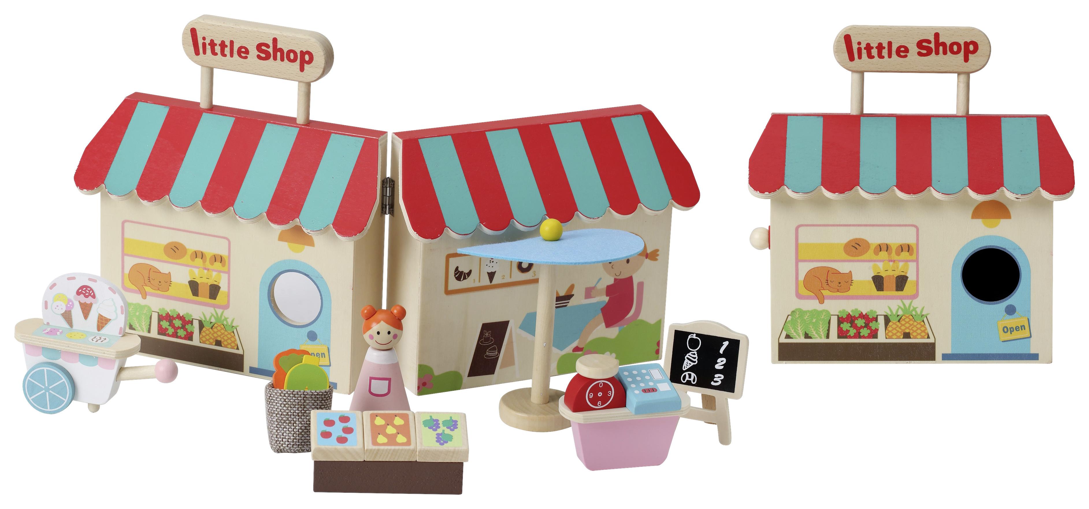 Spielkoffer Little Shop, 15-teilig - Multicolor, Basics, Holz (20,5/13,8/21,5cm) - Based