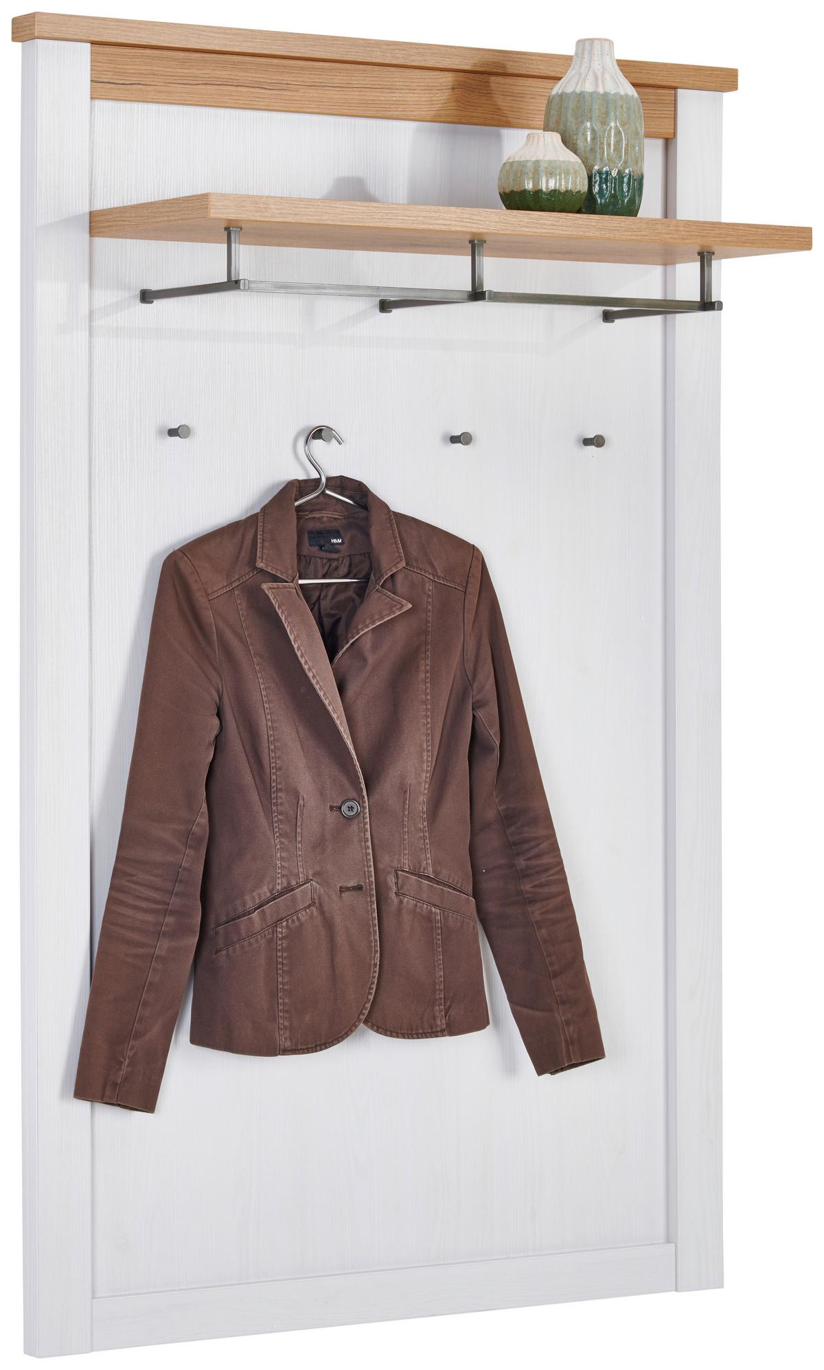 Garderobni Panel Rovigio, Barva Macesna, Bela - barve hrasta/bela, Basics, leseni material (97/151/32,1cm) - Landscape