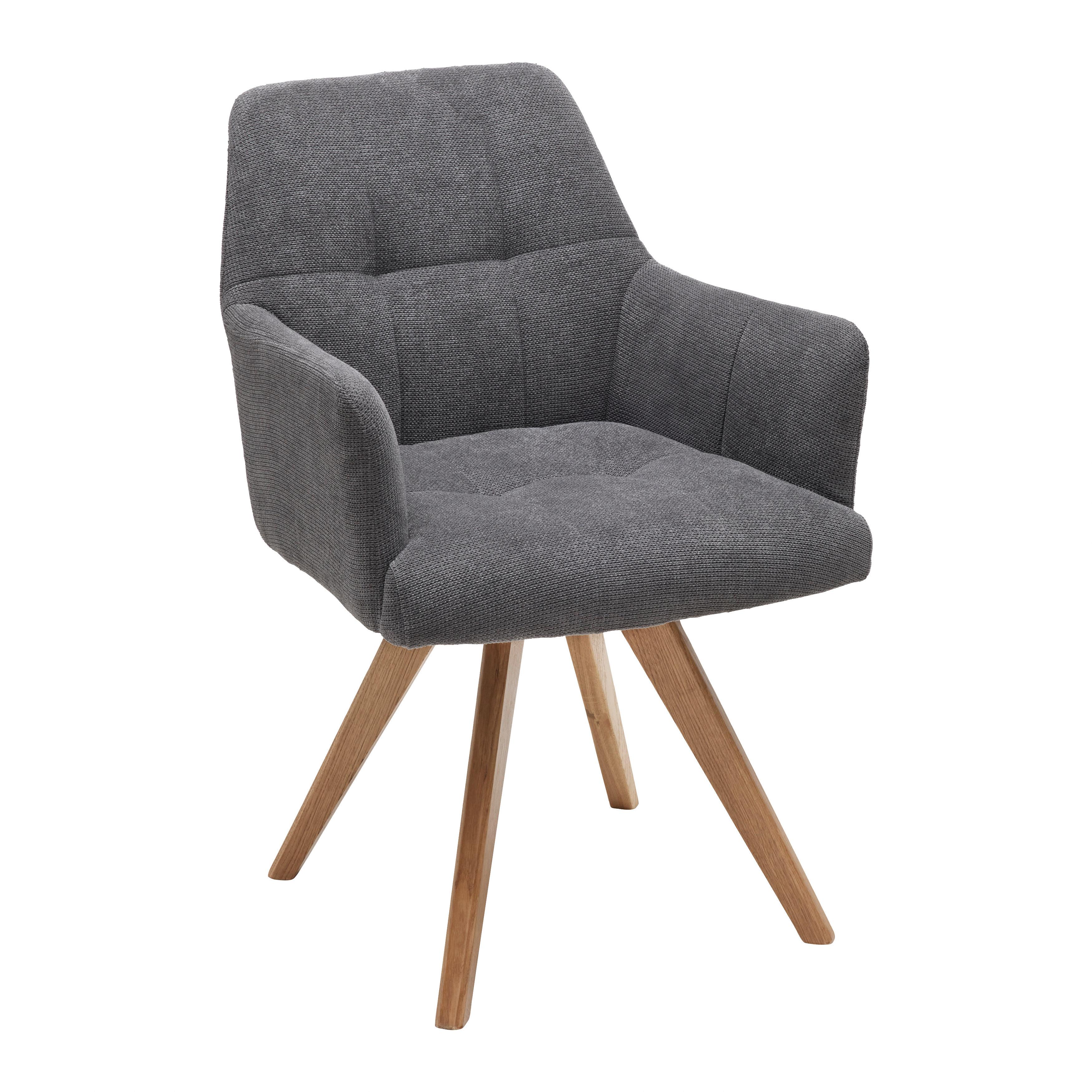 Karosszék, Forgatható Diona - szürke, Modern, textil/fa (57/89/66cm) - Mömax