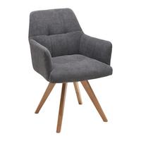 Armlehnstuhl Diona Grau - Grau, MODERN, Holz/Textil (57/89/66cm) - Mömax