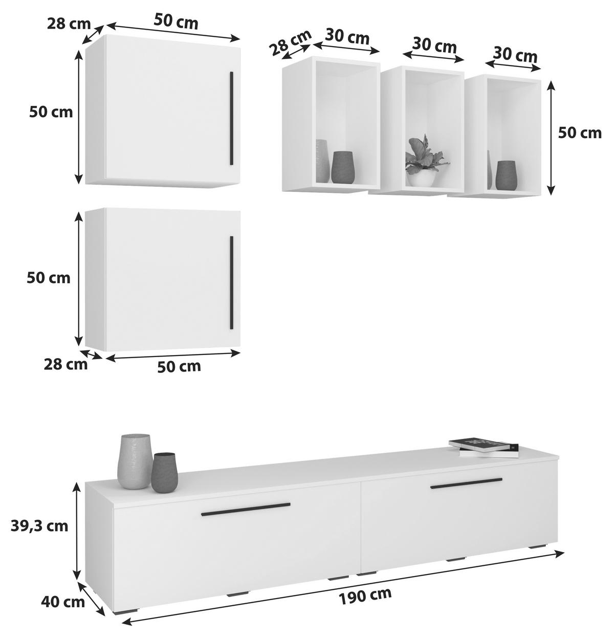 Dnevni Regal Arila, Antracit, Barva Hrasta, 6-Delno - črna/barve hrasta, Moderno, umetna masa/leseni material (190/200/40cm) - MID.YOU