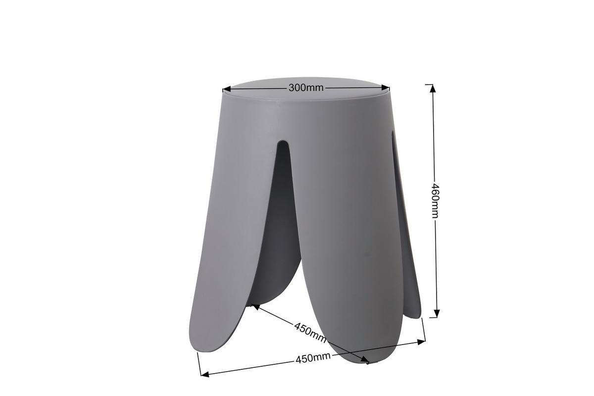 Hocker Pia Grau - Grau, LIFESTYLE, Holz/Kunststoff (45/46/30cm) - Based