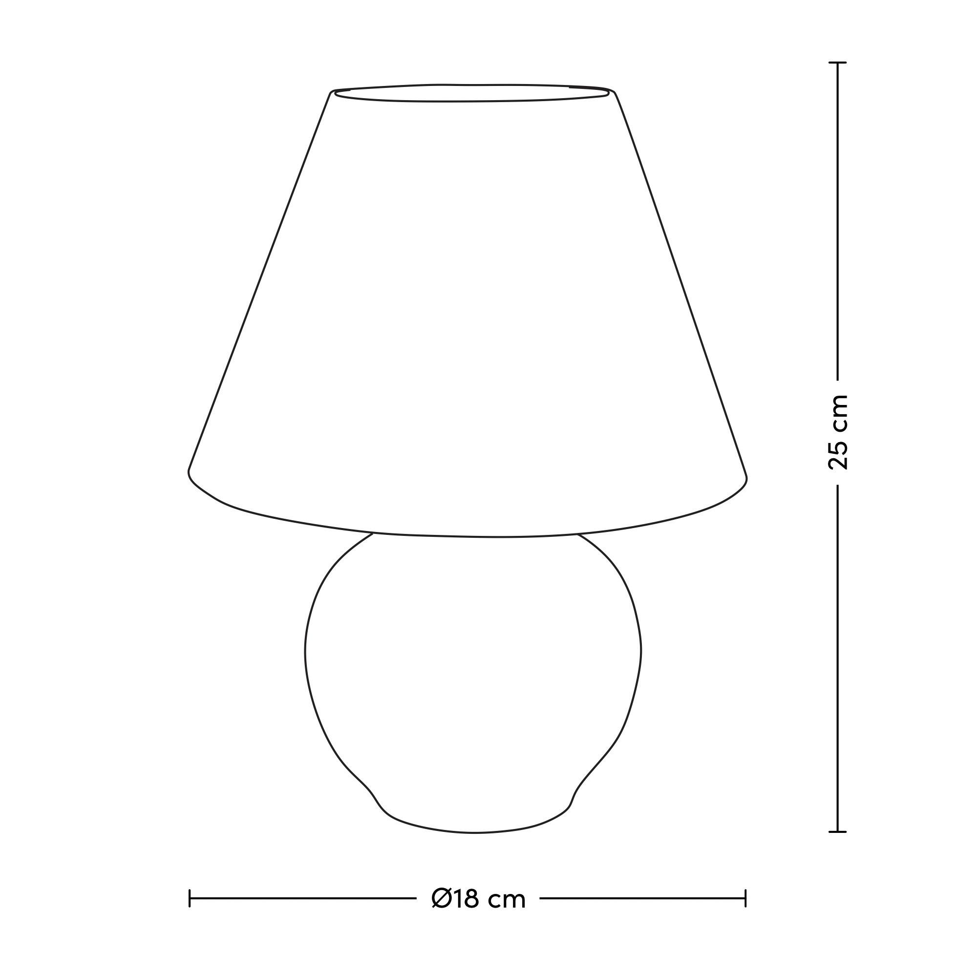 BORDSLAMPA IRMA - svart/cremefärgad, Romantik / Lanthus, textil/plast (18/25cm) - Mömax