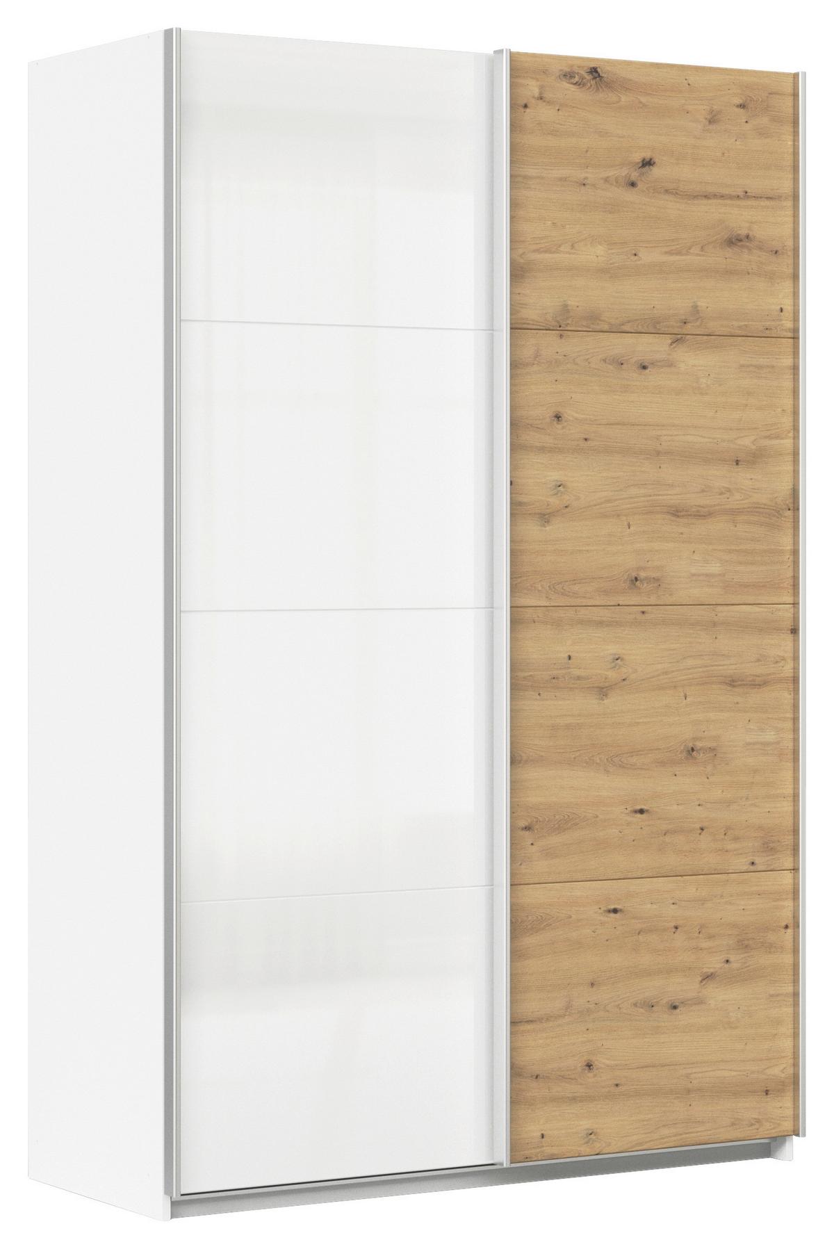 DULAP USI CULISANTE FELDKIRCH - alb/stejar Artisan, Modern, material pe bază de lemn (136/210/62cm)