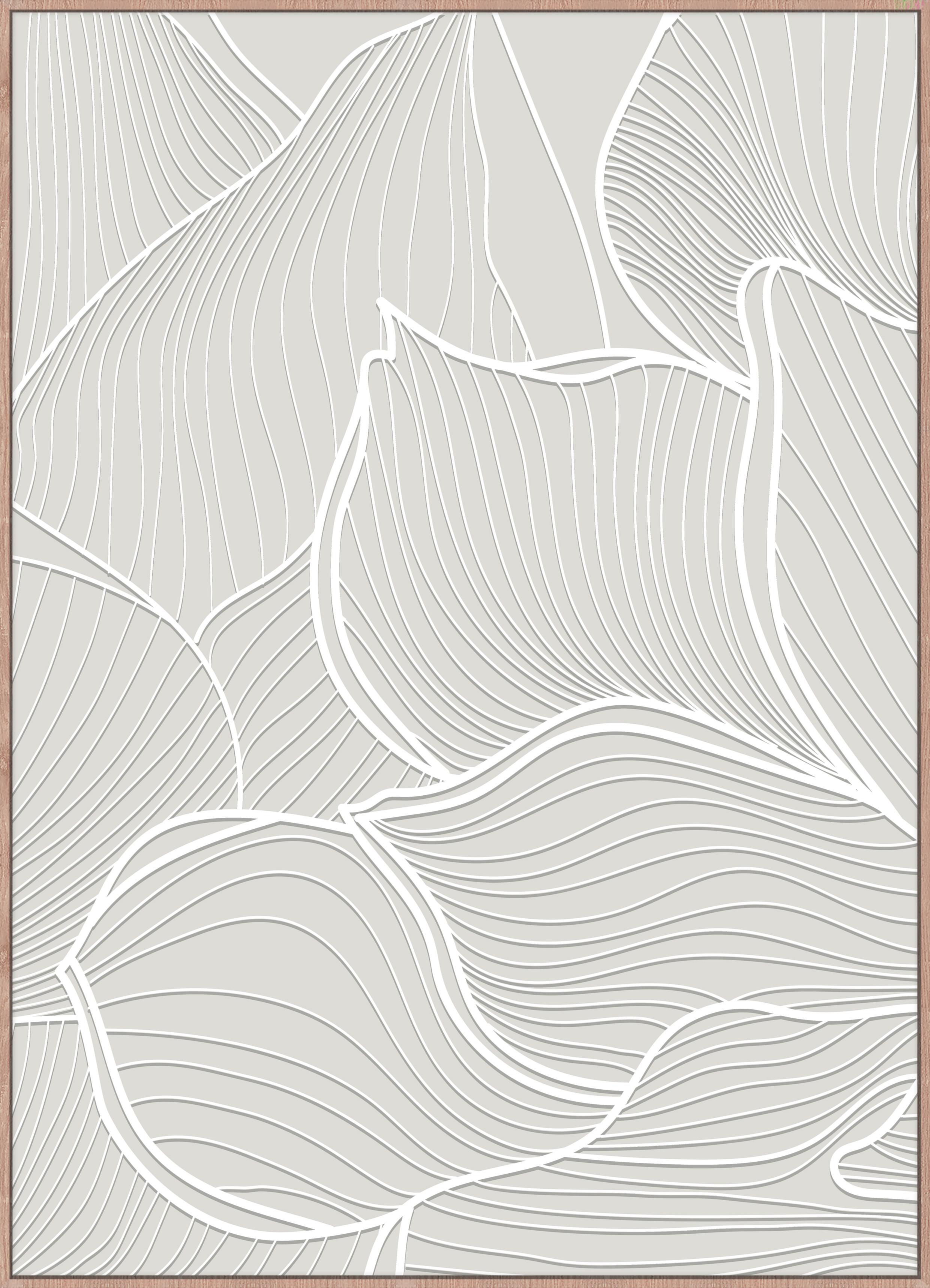 Slika 100x140cm Denise - bela/prirodna boja, tekstil/pločasti materijal (100/140cm) - Premium Living