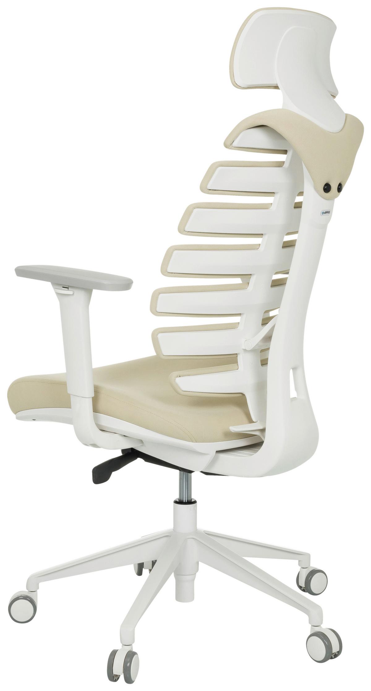 Pisarniški Stol Ergo Line W, Bež - bela/bež, Moderno, umetna masa/tekstil (67/116 - 133/65cm) - MID.YOU