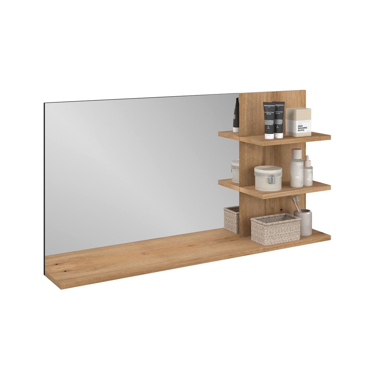Ogledalo Kupaonsko Cotia - boje hrasta/antracit, Moderno, staklo/drvni materijal (135/70/20cm) - James Wood