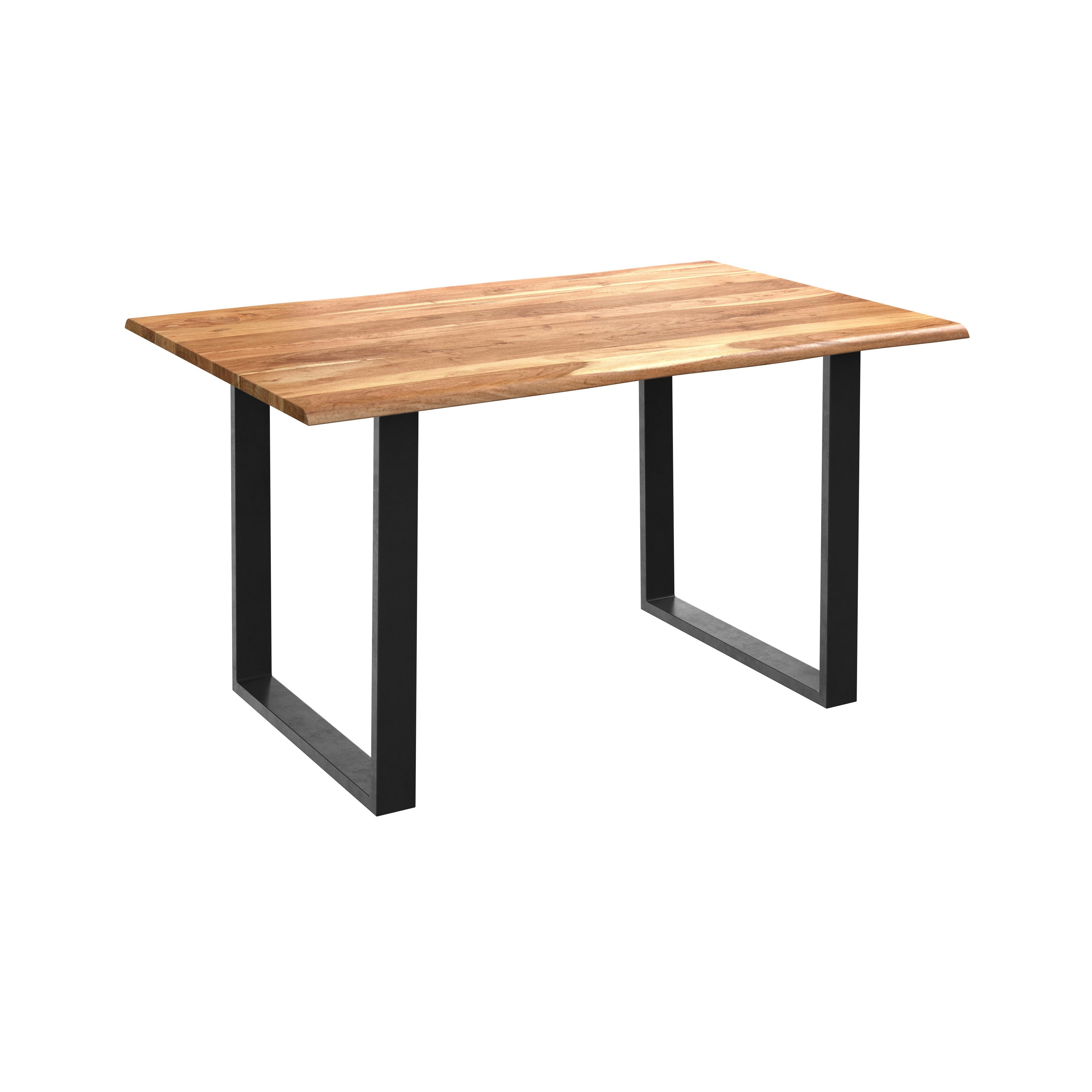 Jedilna Miza Mundra, 140x90, Akacija - črna/barve akacije, Konvencionalno, kovina/les (140/76/90cm)