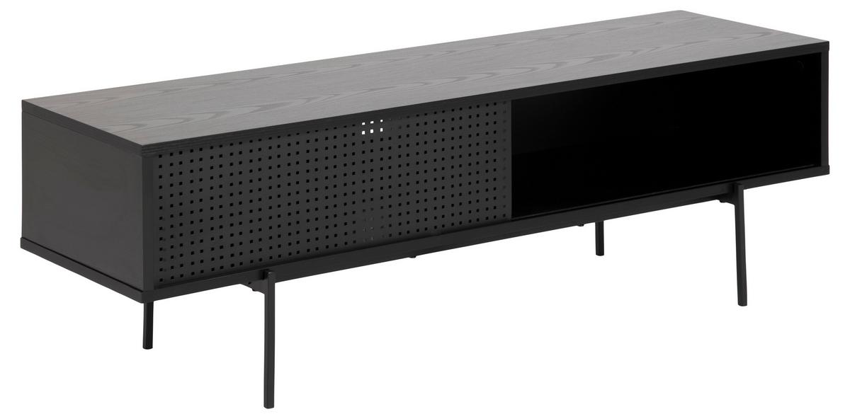 Tv-szekrény Angus - fekete, faalapú anyag/fém (140/44,5/40cm)