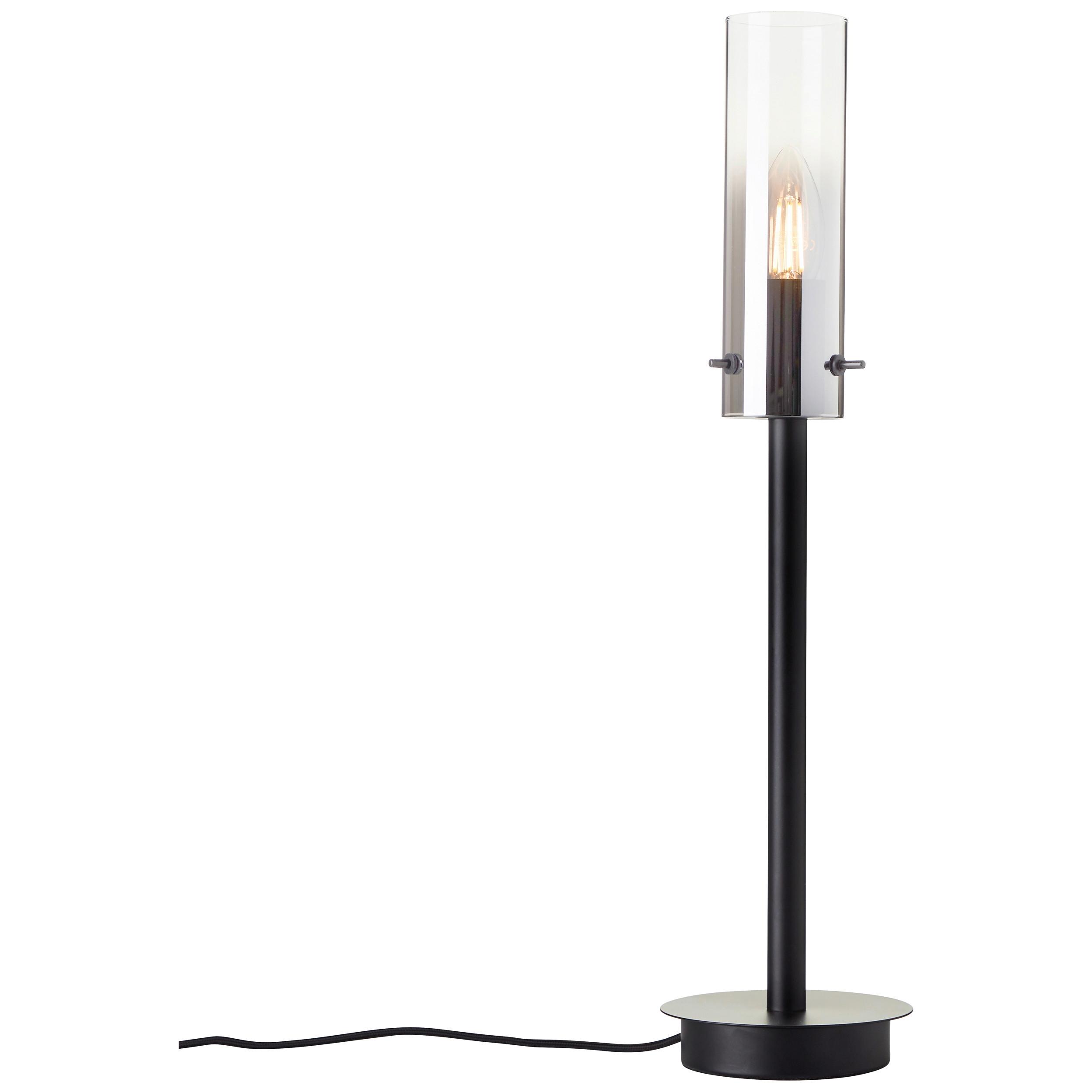 Tischleuchte Glasini Schwarz max. 25 Watt - Schwarz/Grau, Design, Glas/Metall (12/49,5cm) - Brilliant