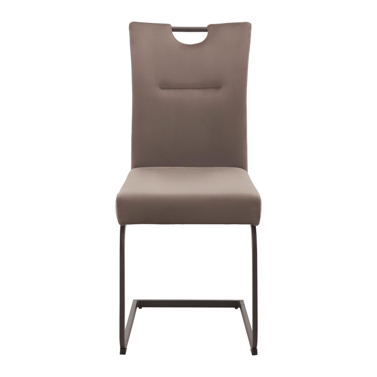 KRZESŁO NA PŁOZIE DUNJA - czarny/brązowy, Modern, metal/drewno (44/86/58cm) - Bessagi Home