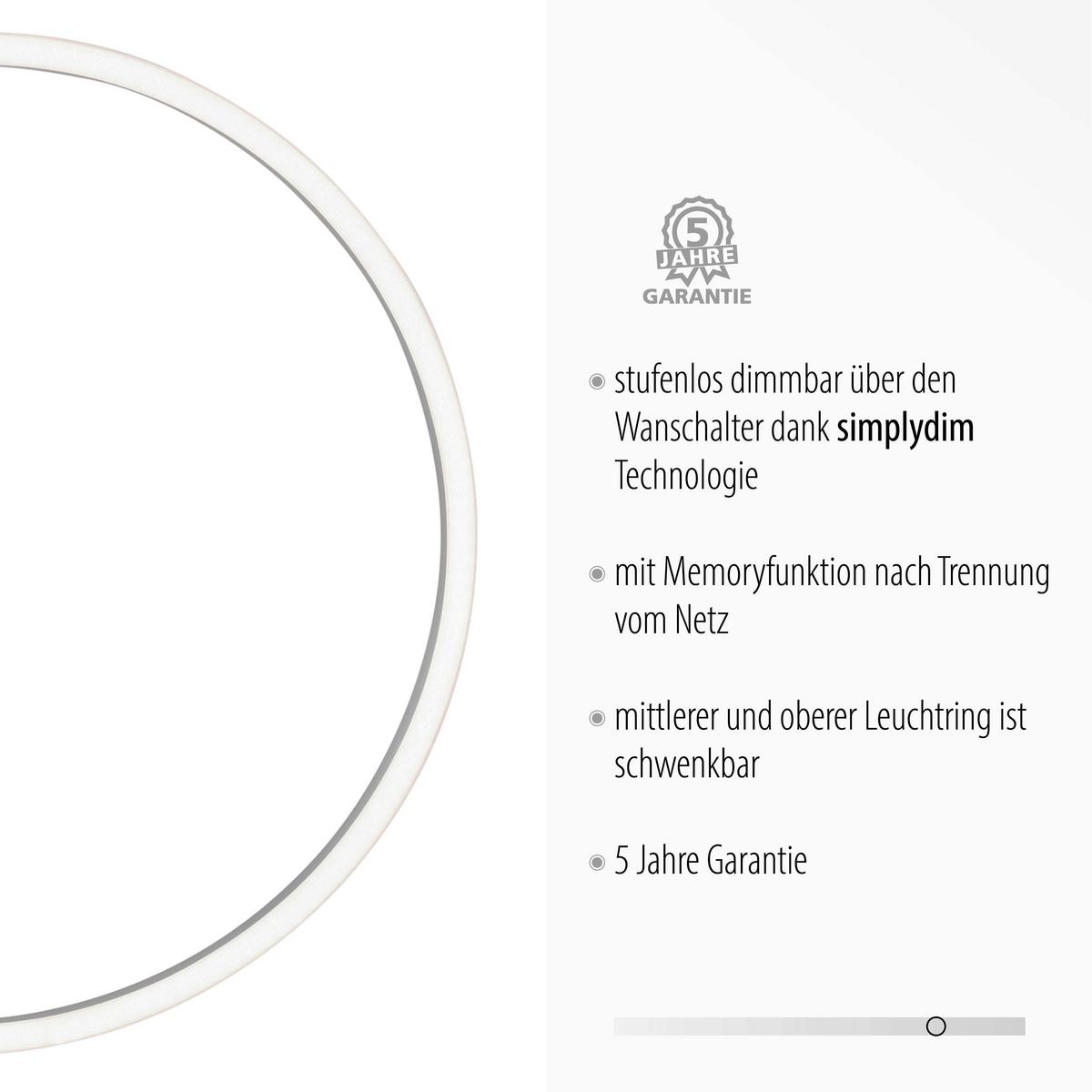 LED-Deckenleuchte Ivanka max. 31 Watt - Schwarz, Design, Kunststoff/Metall (70/44/6,8cm)