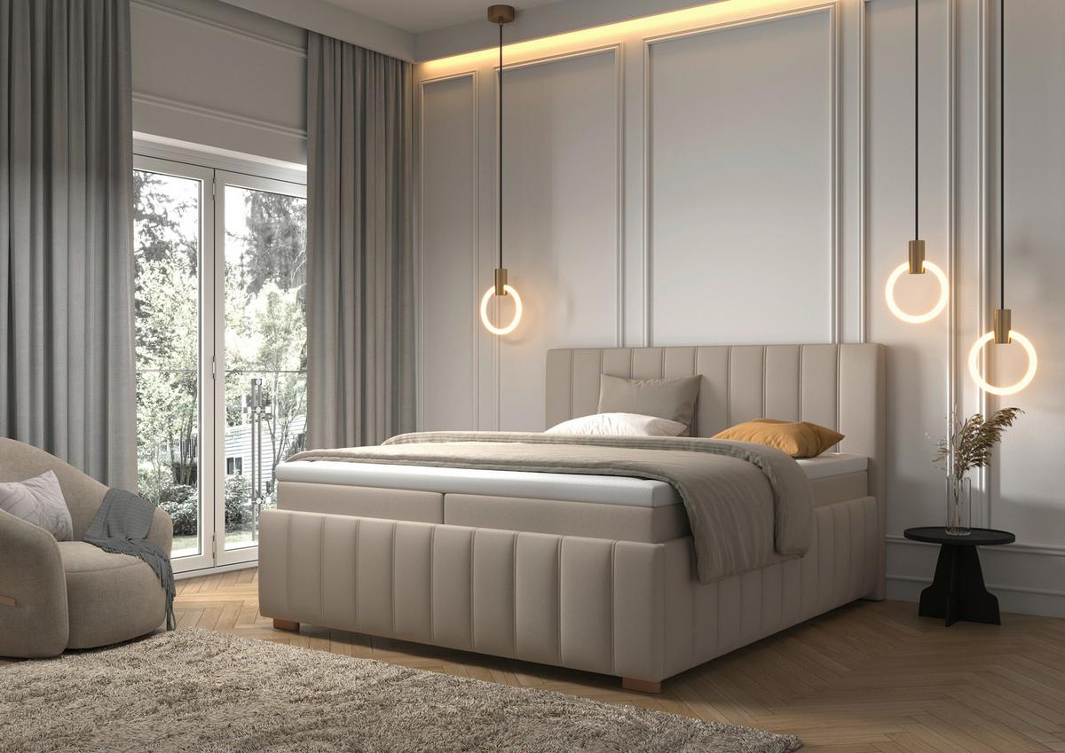 Box Ágy Pretty - bézs, Konventionell, faalapú anyag/textil (160/200cm) - Mömax