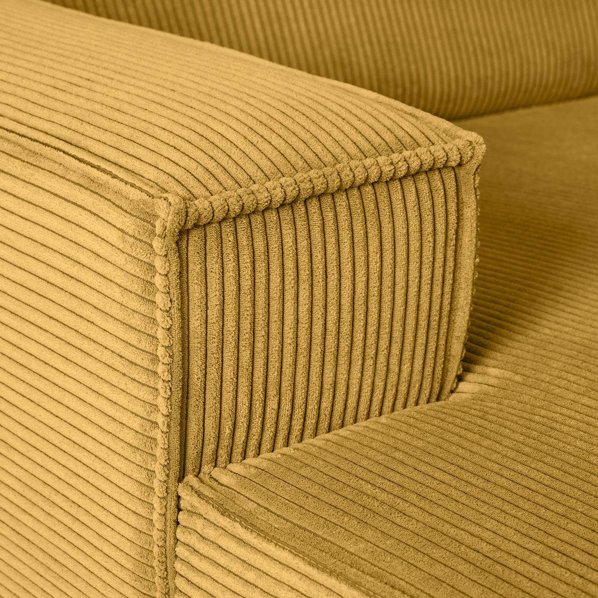 Wohnlandschaft Loft Senfgelb - Senfgelb/Schwarz, Modern, Kunststoff/Textil (172/75/265cm) - Mömax