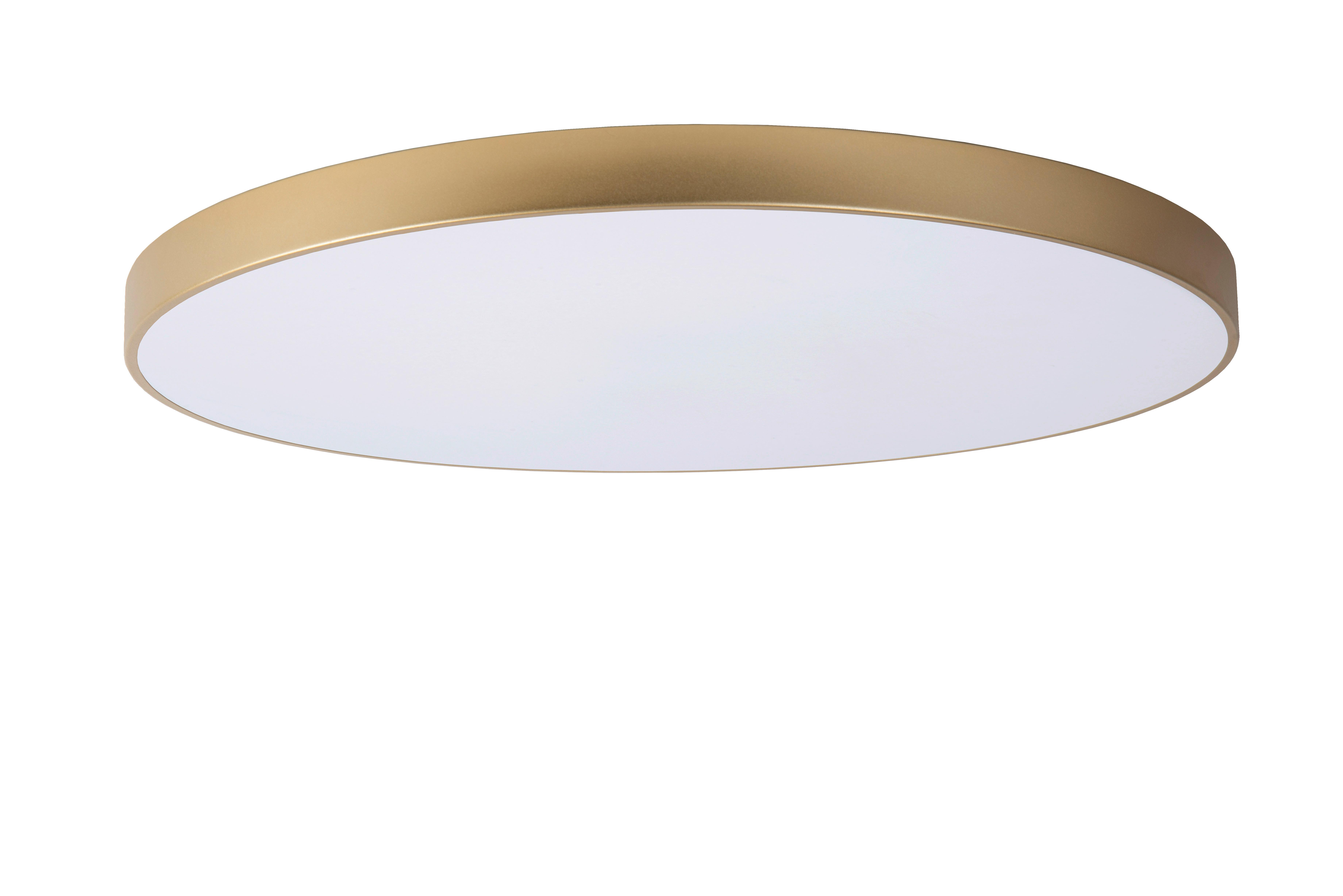LAMPA SUFITOWA LED 79185/80/02 UNAR - kolor mosiężny, Konventionell, tworzywo sztuczne/metal (80/80/5cm) - Lucide