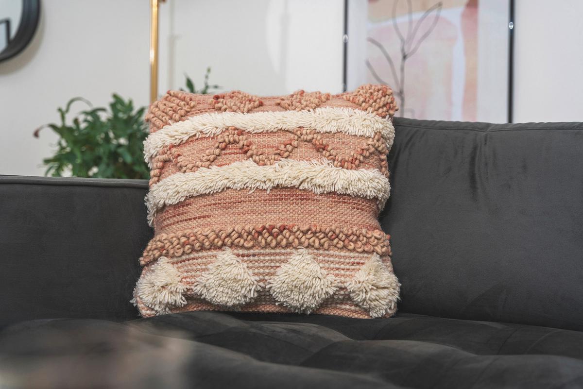 ZIERKISSEN BOHIST 225 - Creme/Rosa, Konventionell (45/45/15cm)