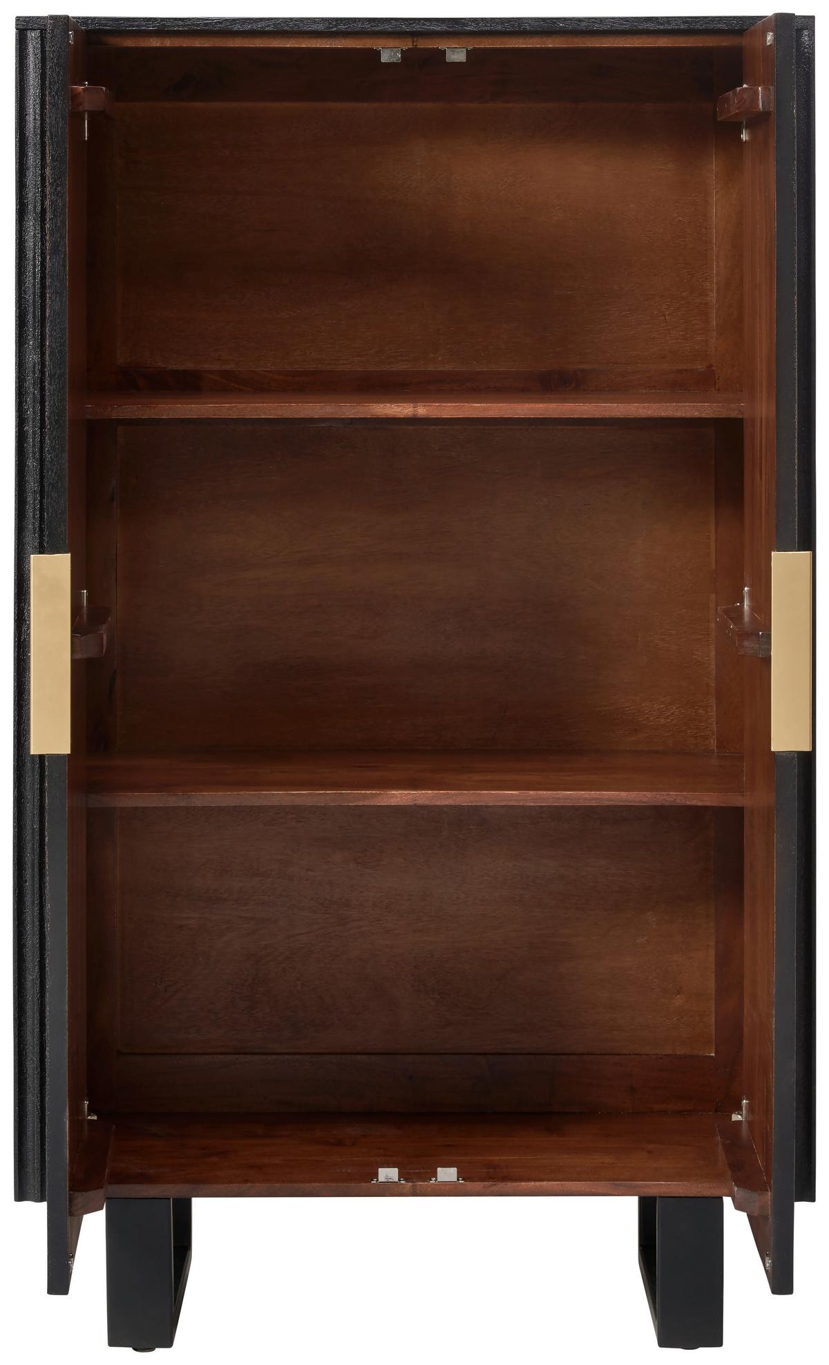 KOMODA WYSOKA HIGHBOARD - czarny/kolor złoty, Design, metal/drewno (90/150/40cm) - Livetastic