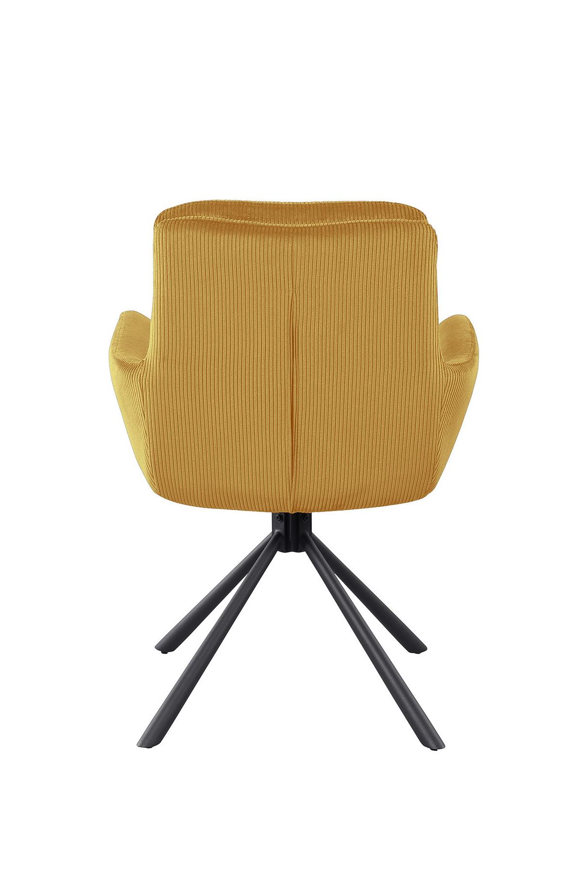 Naslanjač Cord, Zlata, Vrtljiv - zlate barve/črna, Moderno, kovina/tekstil (60/89/64cm) - Livetastic